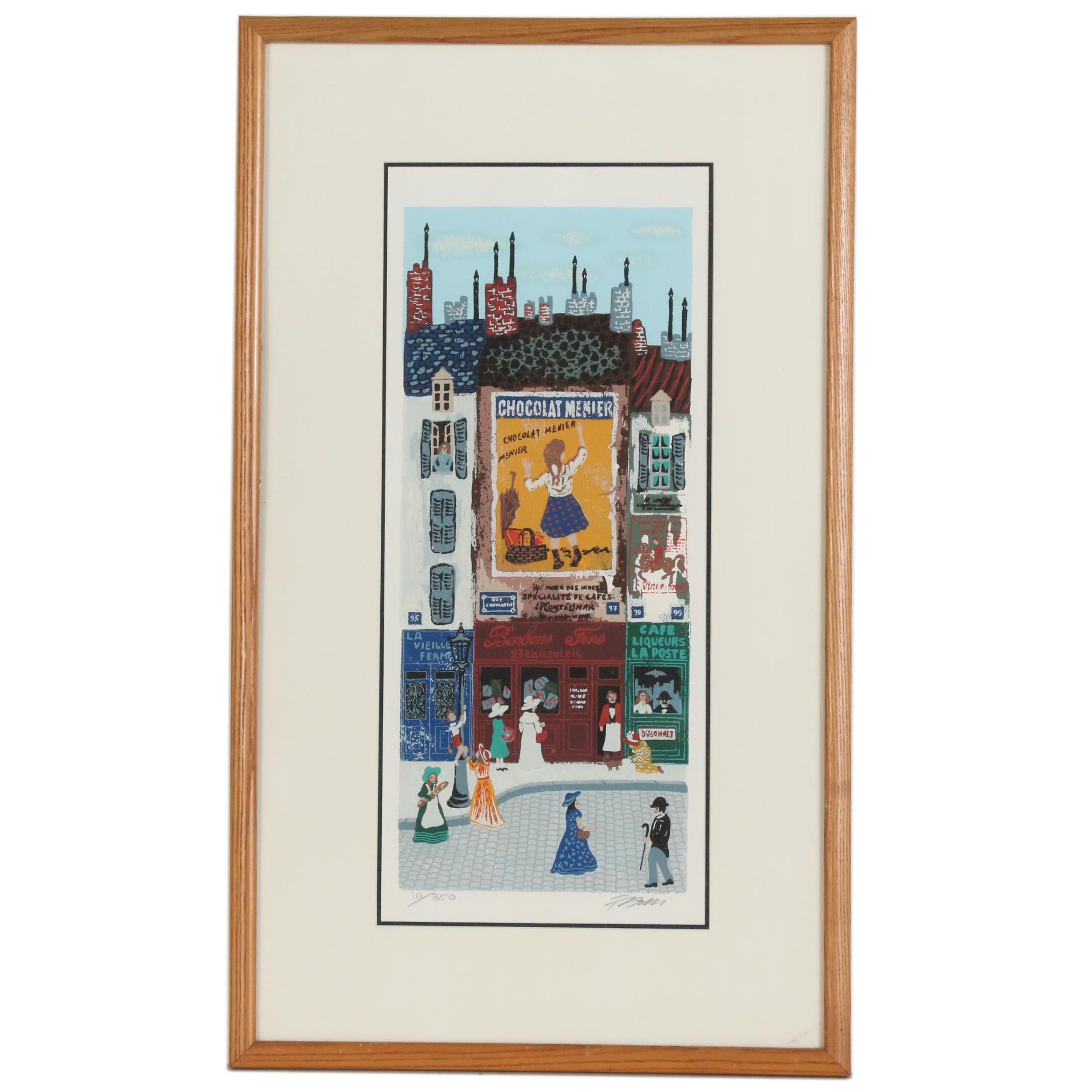 Josef Farhi Serigraph "Chocolat Menier", Late 20th Century