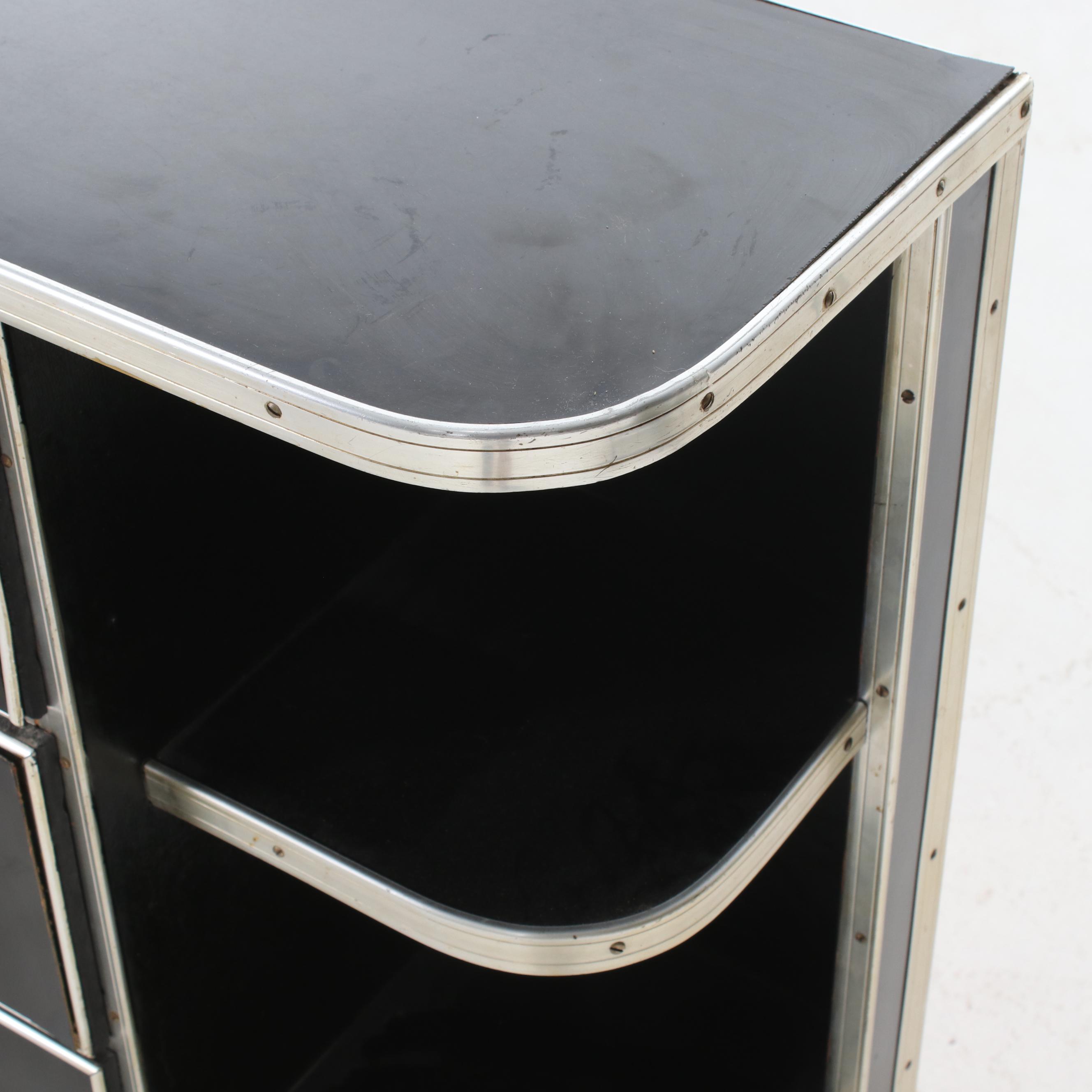 Art Deco Black Laminate and Chrome Desk, Accent Tables, and Dresser