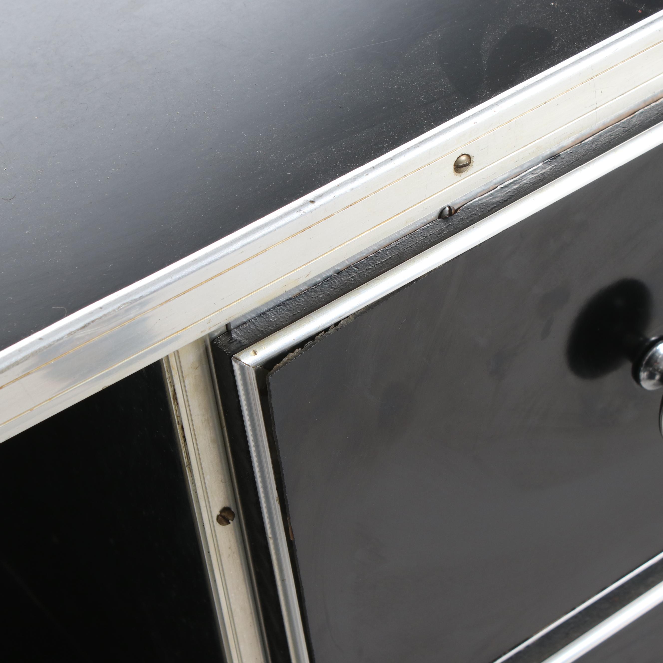 Art Deco Black Laminate and Chrome Desk, Accent Tables, and Dresser