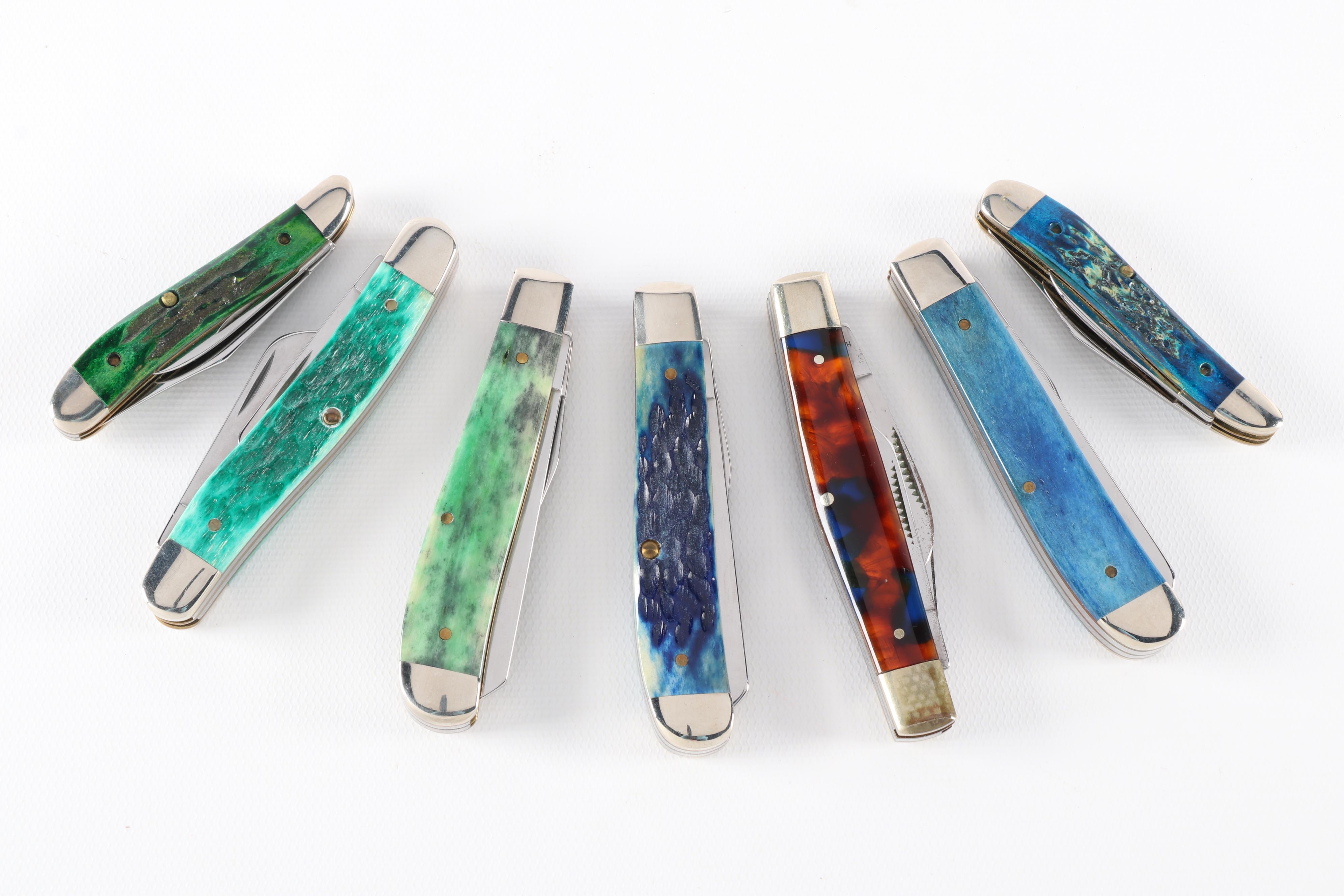 Case and Bulldog Folding Knives with Buck 119 Hunting Knife