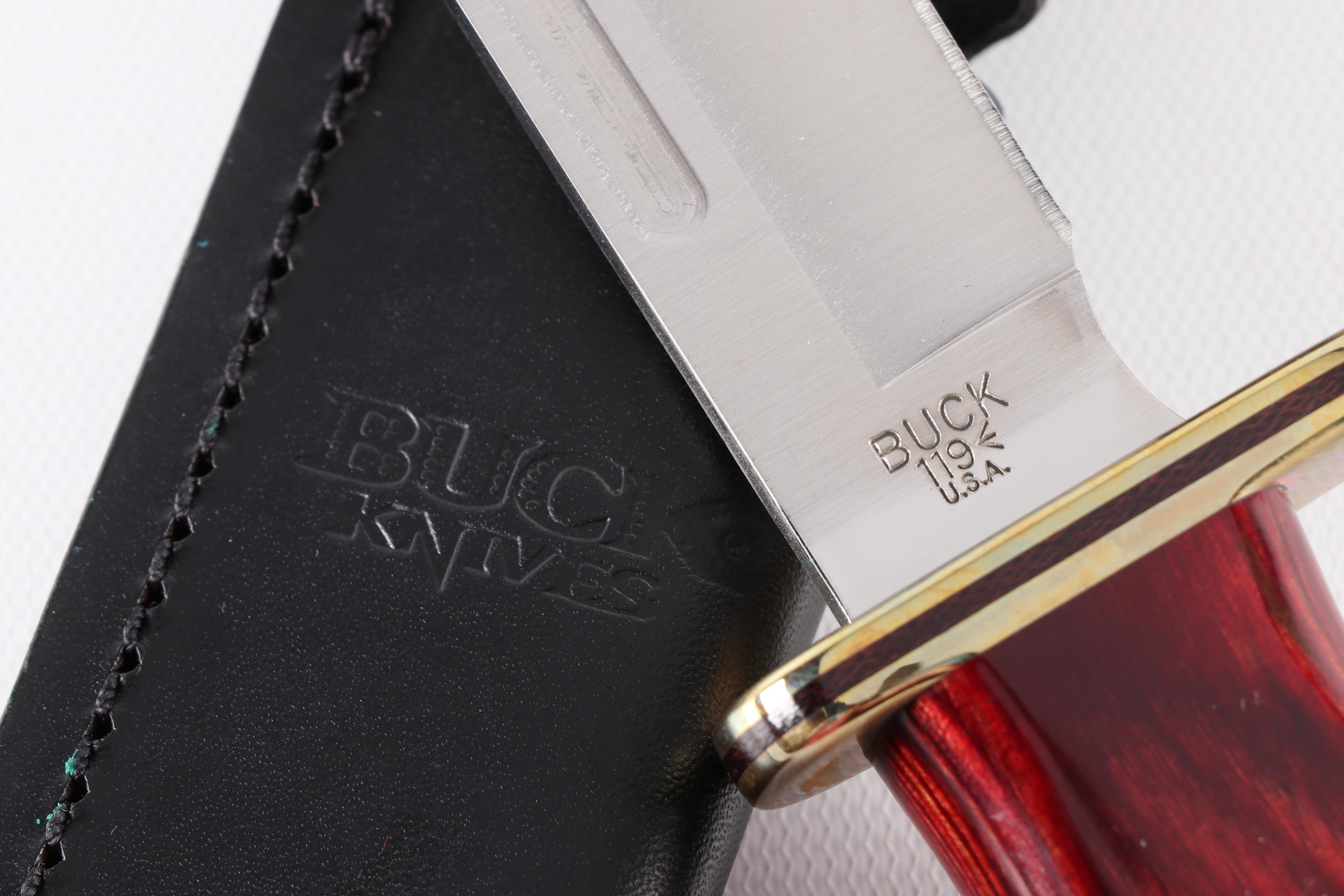 Case and Bulldog Folding Knives with Buck 119 Hunting Knife