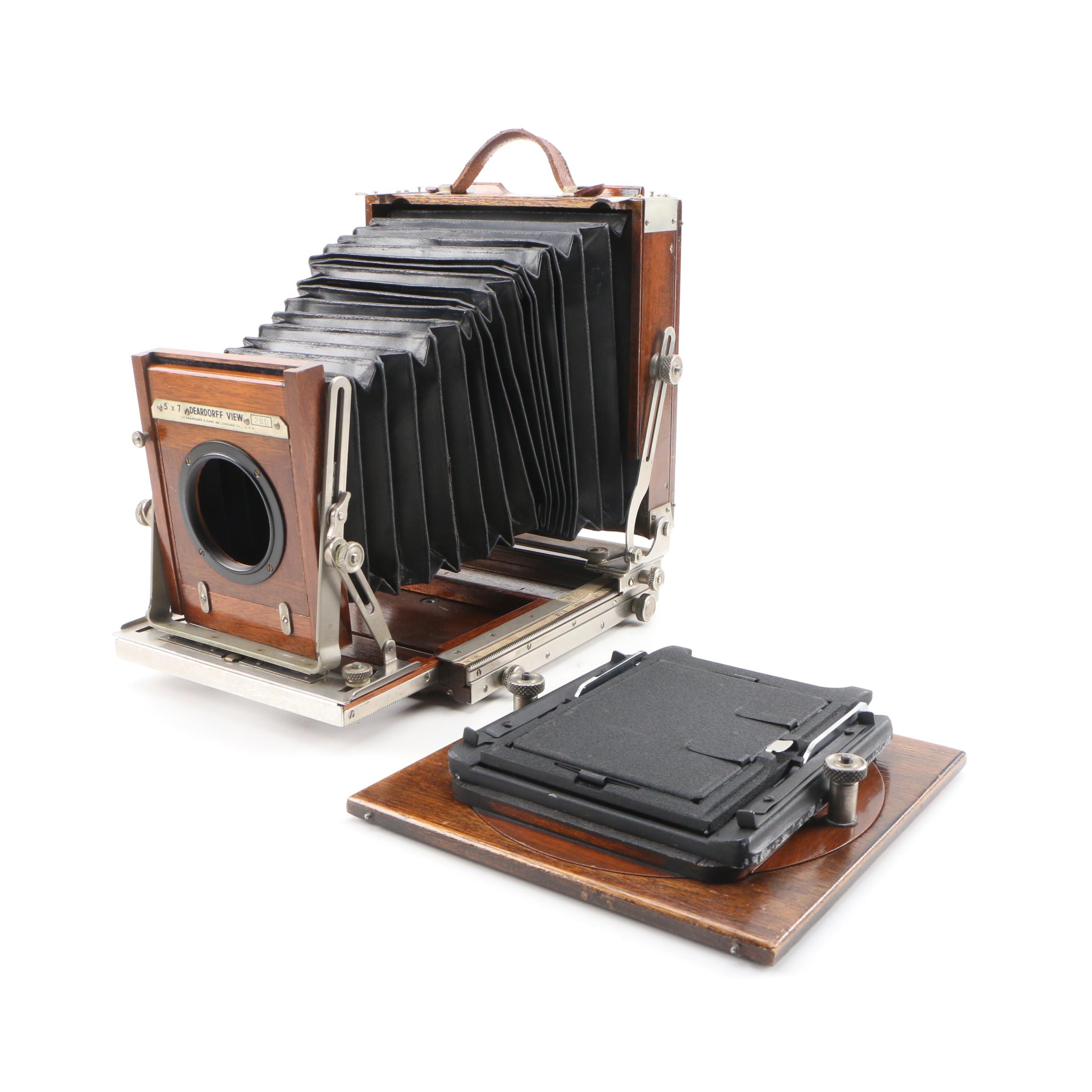 Deardorff View #280 Large Format Camera In Mahogany Case, Early 20th C.