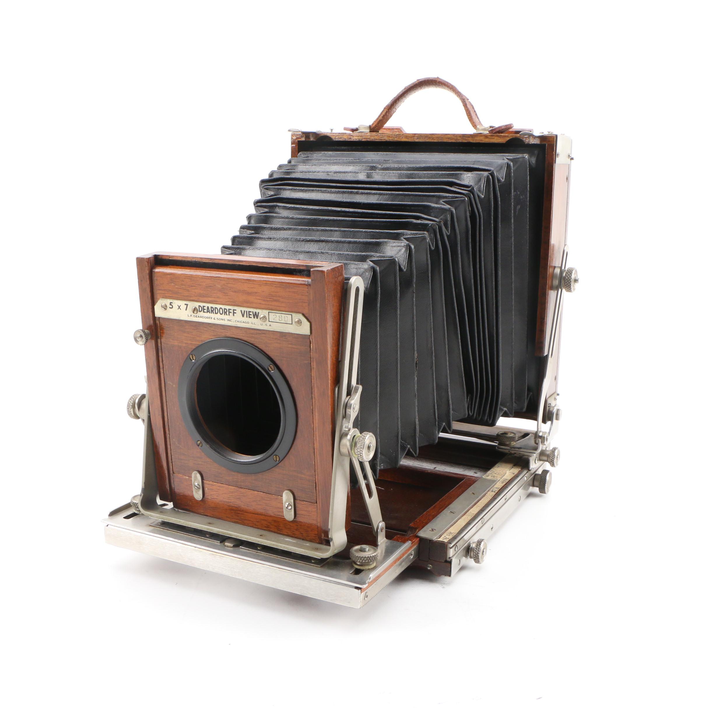 Deardorff View #280 Large Format Camera In Mahogany Case, Early 20th C.