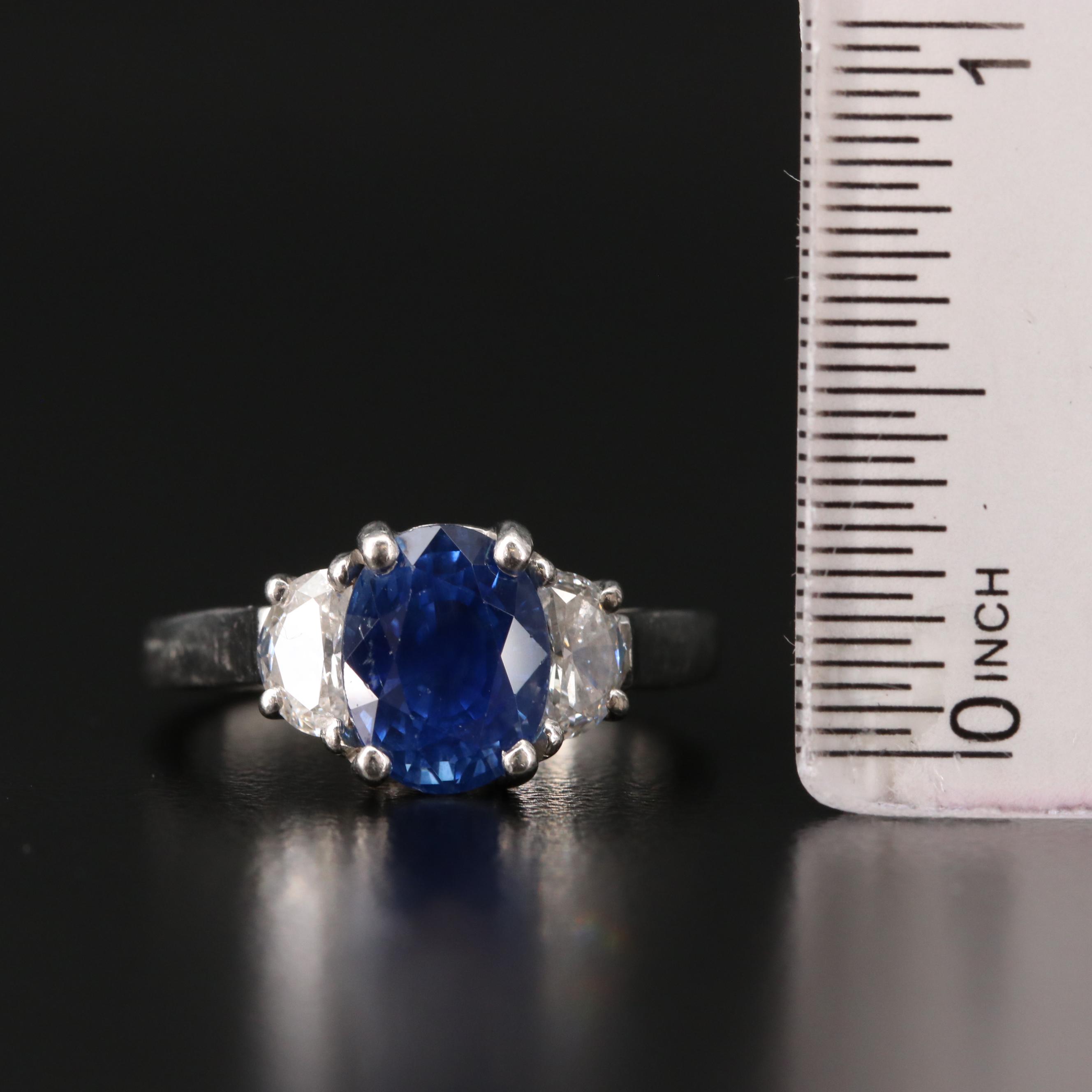 Platinum 3.60 CT Sapphire and Diamond Ring