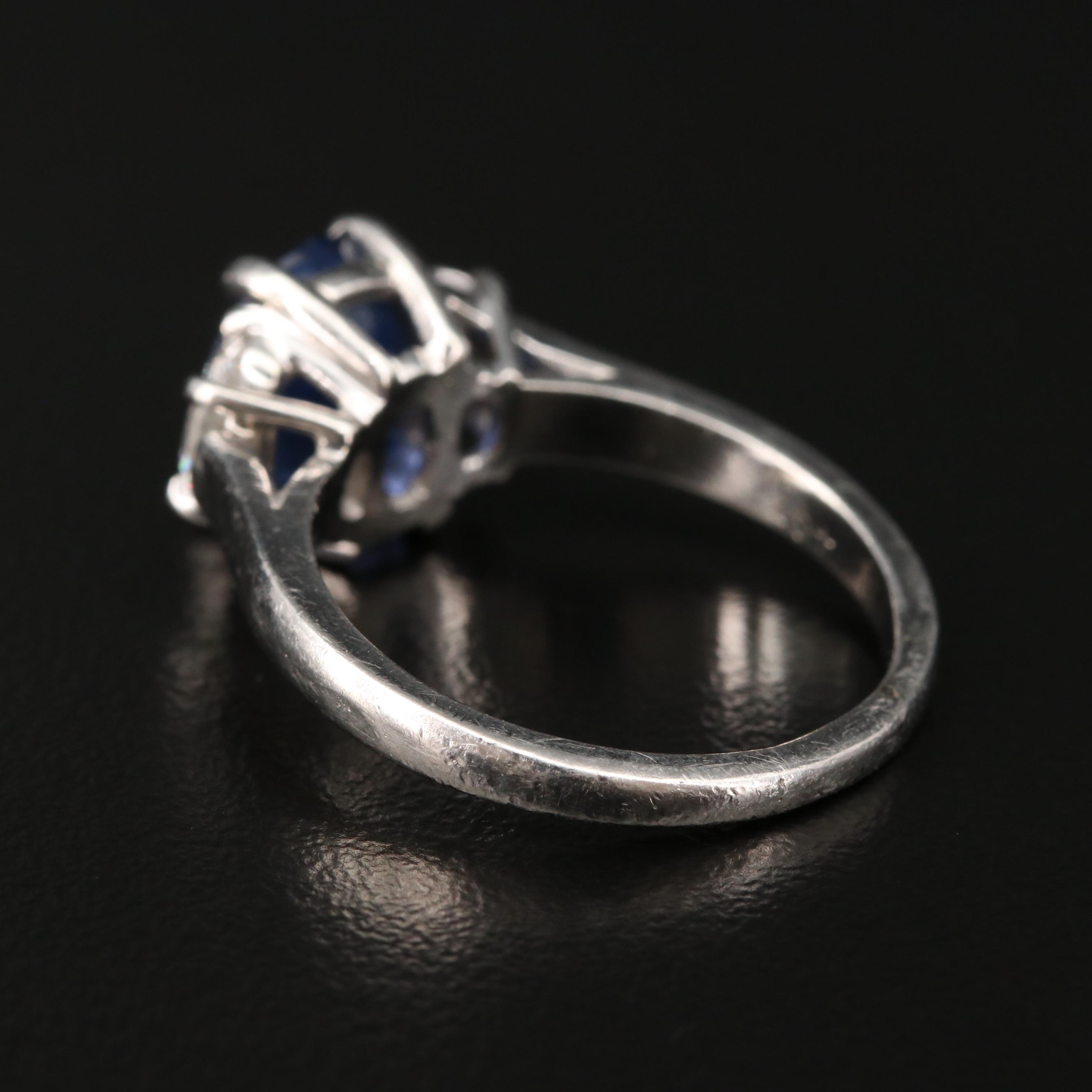 Platinum 3.60 CT Sapphire and Diamond Ring