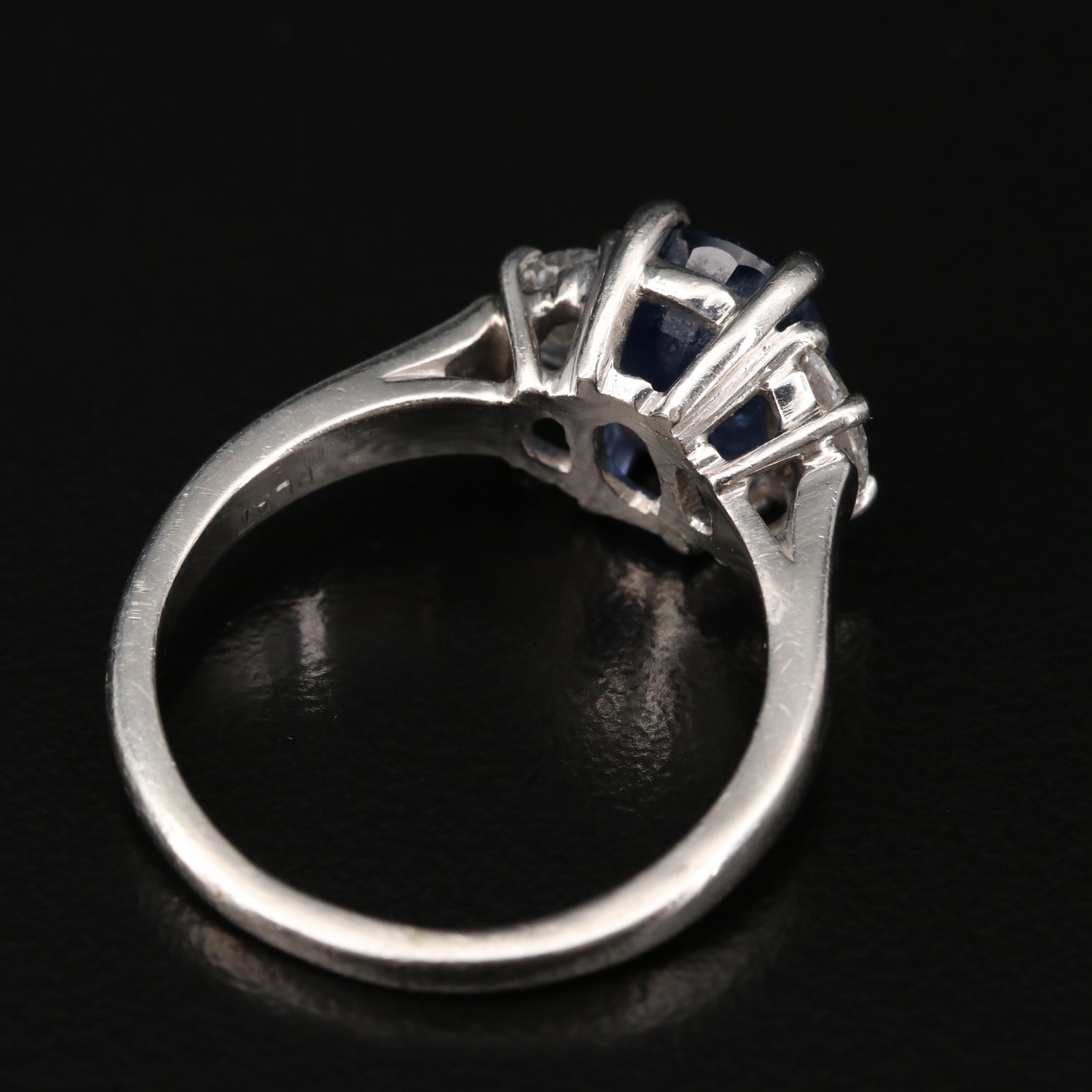 Platinum 3.60 CT Sapphire and Diamond Ring