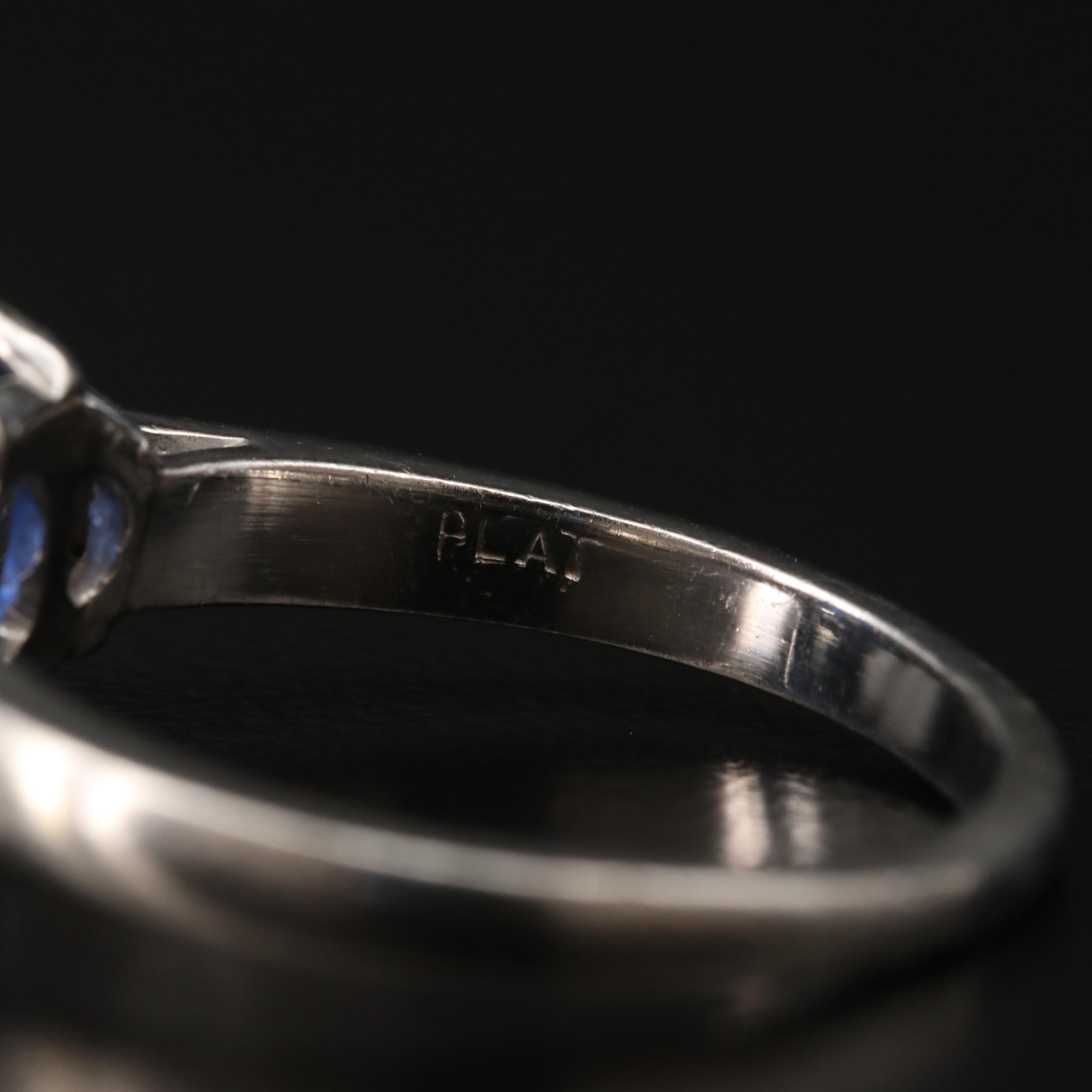 Platinum 3.60 CT Sapphire and Diamond Ring