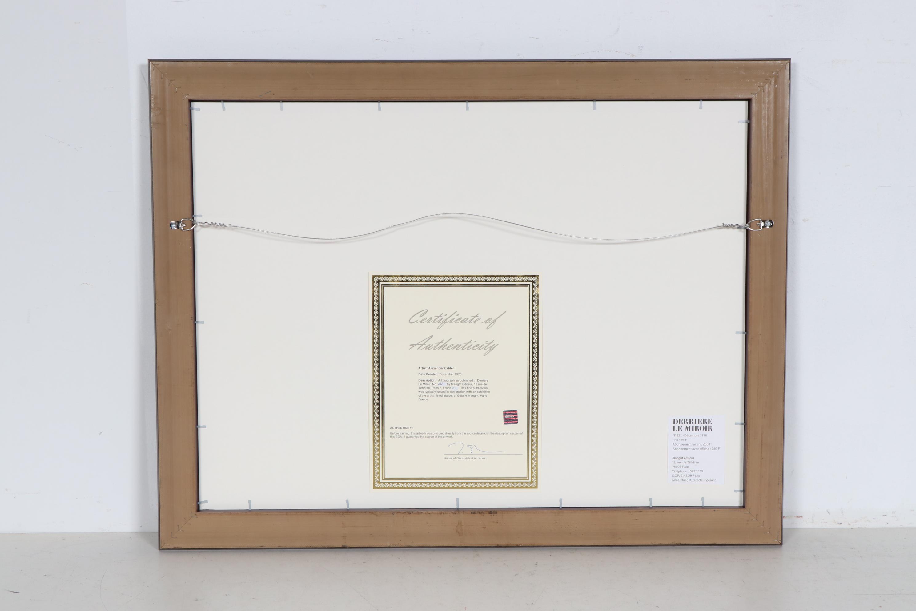 Alexander Calder Double-Page Color Lithograph for "Derrière le Miroir", 1976