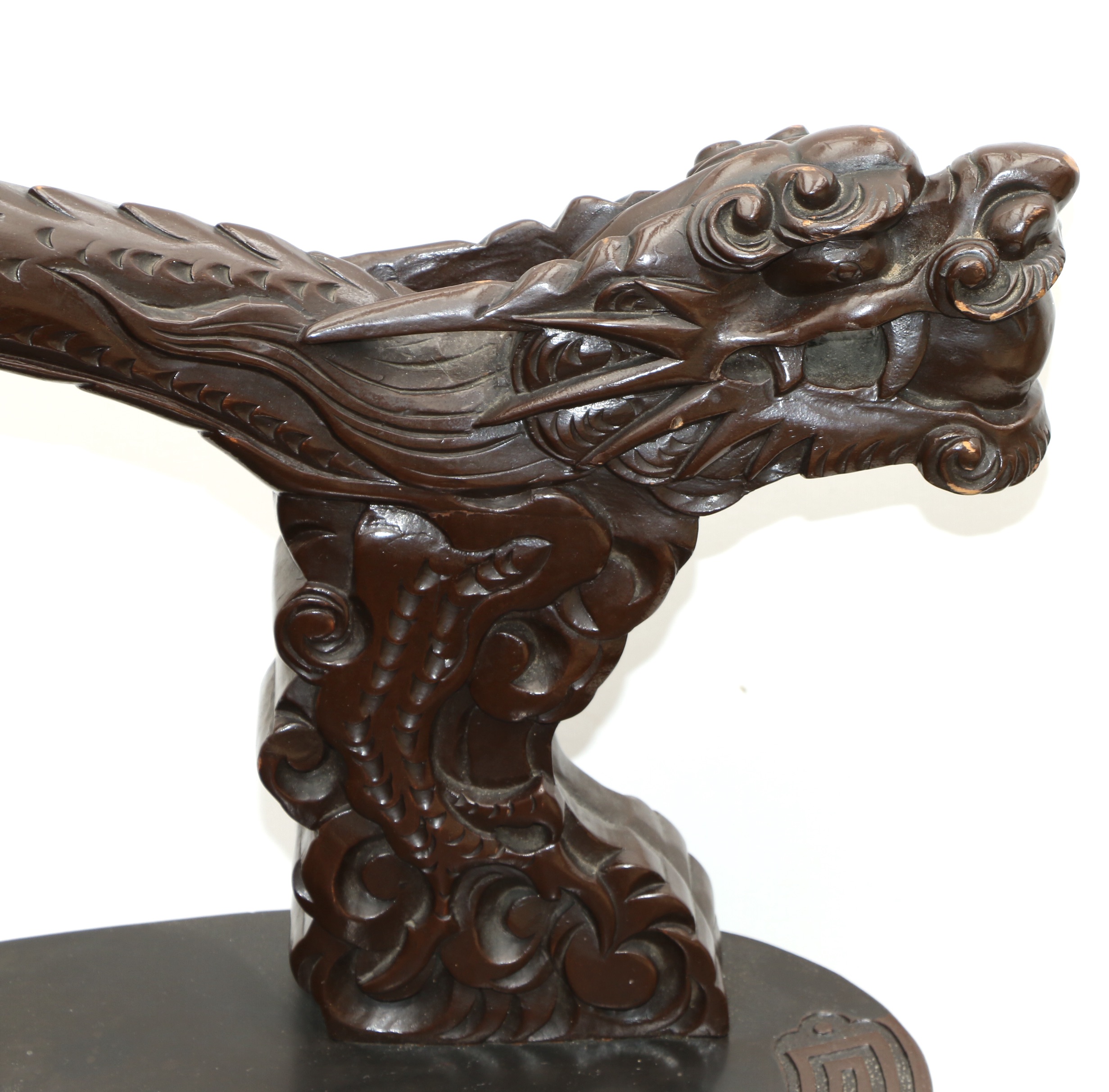 Chinese Throne Chair with Dragon and Phoenix Motifs, 20th Century