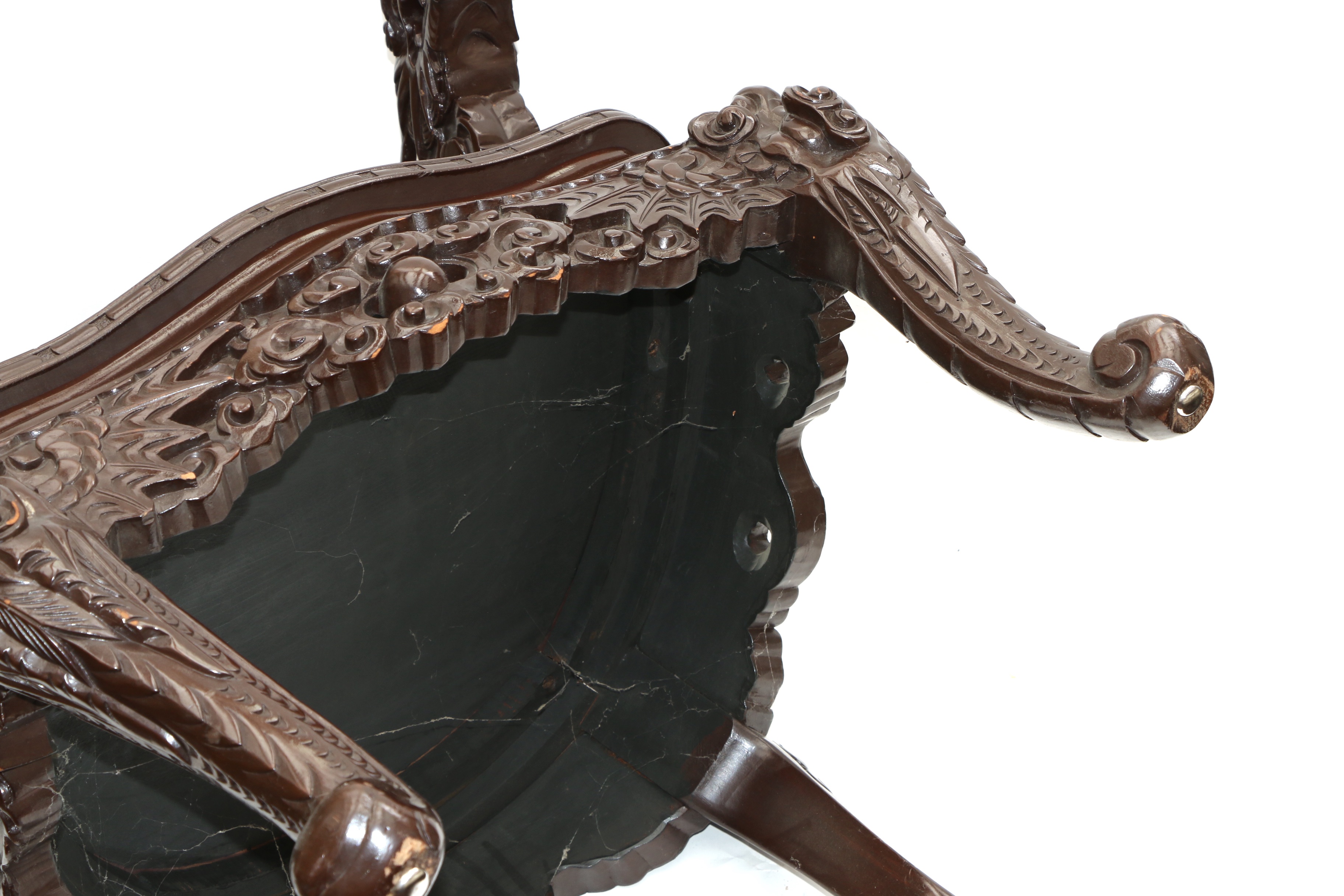 Chinese Throne Chair with Dragon and Phoenix Motifs, 20th Century