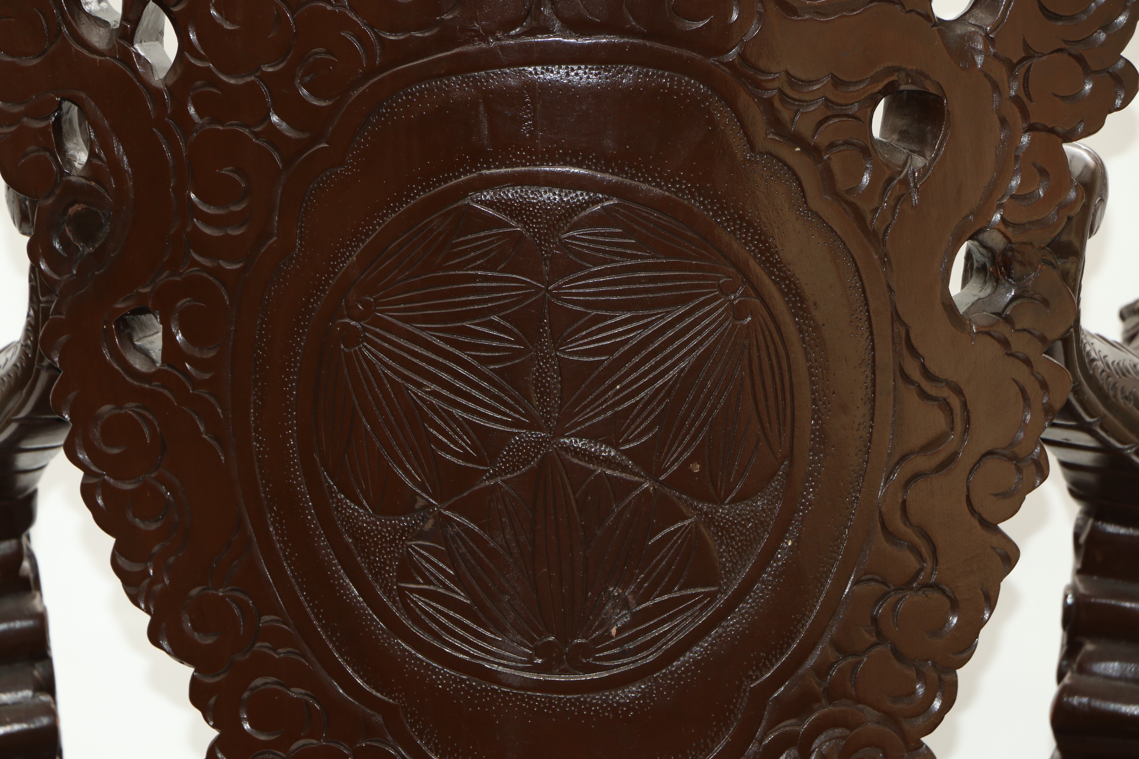 Chinese Throne Chair with Dragon and Phoenix Motifs, 20th Century