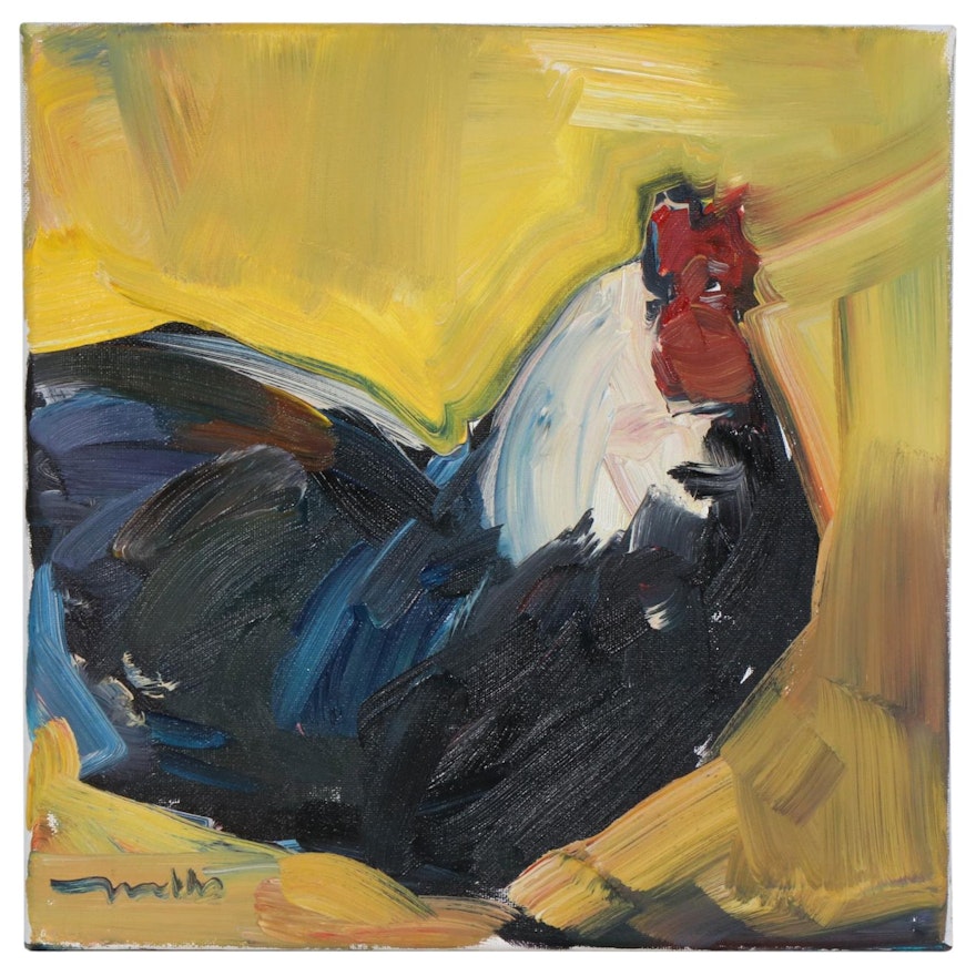 Jose Trujillo Oil Painting "The Rooster", 2020