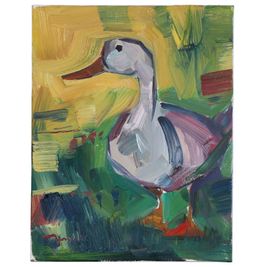 Jose Trujillo Oil Painting "The Duck"