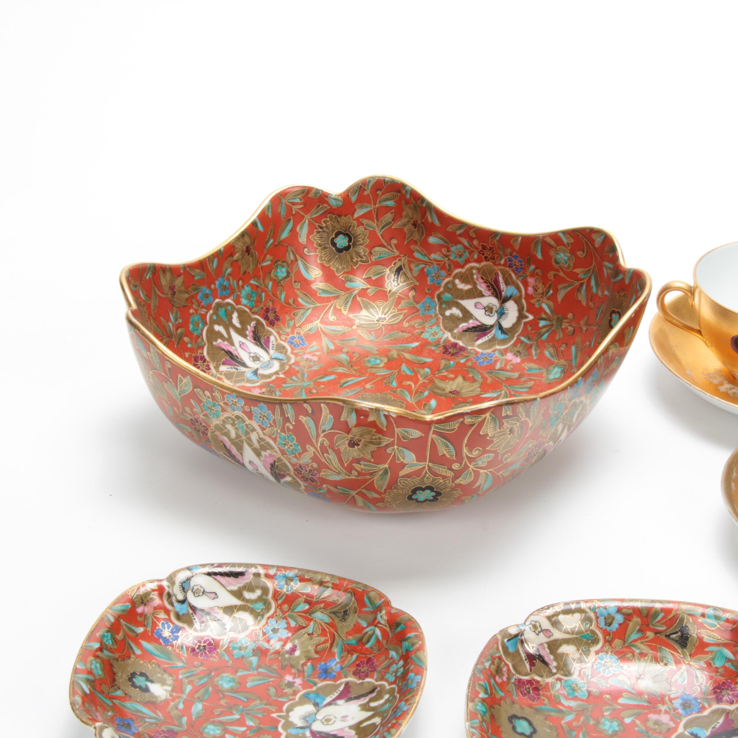 Fischer & Mieg and Other Hand-Painted Gilt Porcelain Dinnerware