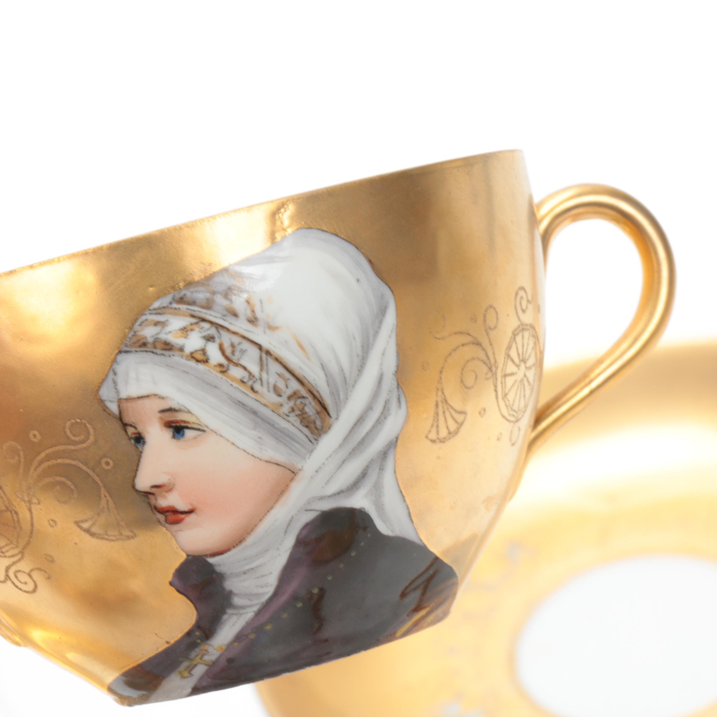 Fischer & Mieg and Other Hand-Painted Gilt Porcelain Dinnerware