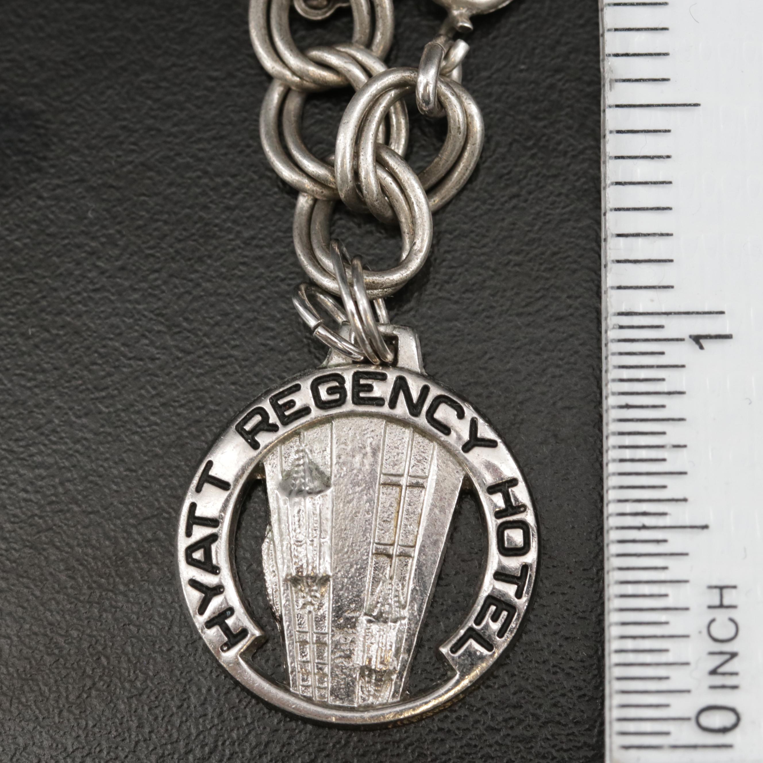 Vintage Sterling Charm Bracelet with Enamel Accents