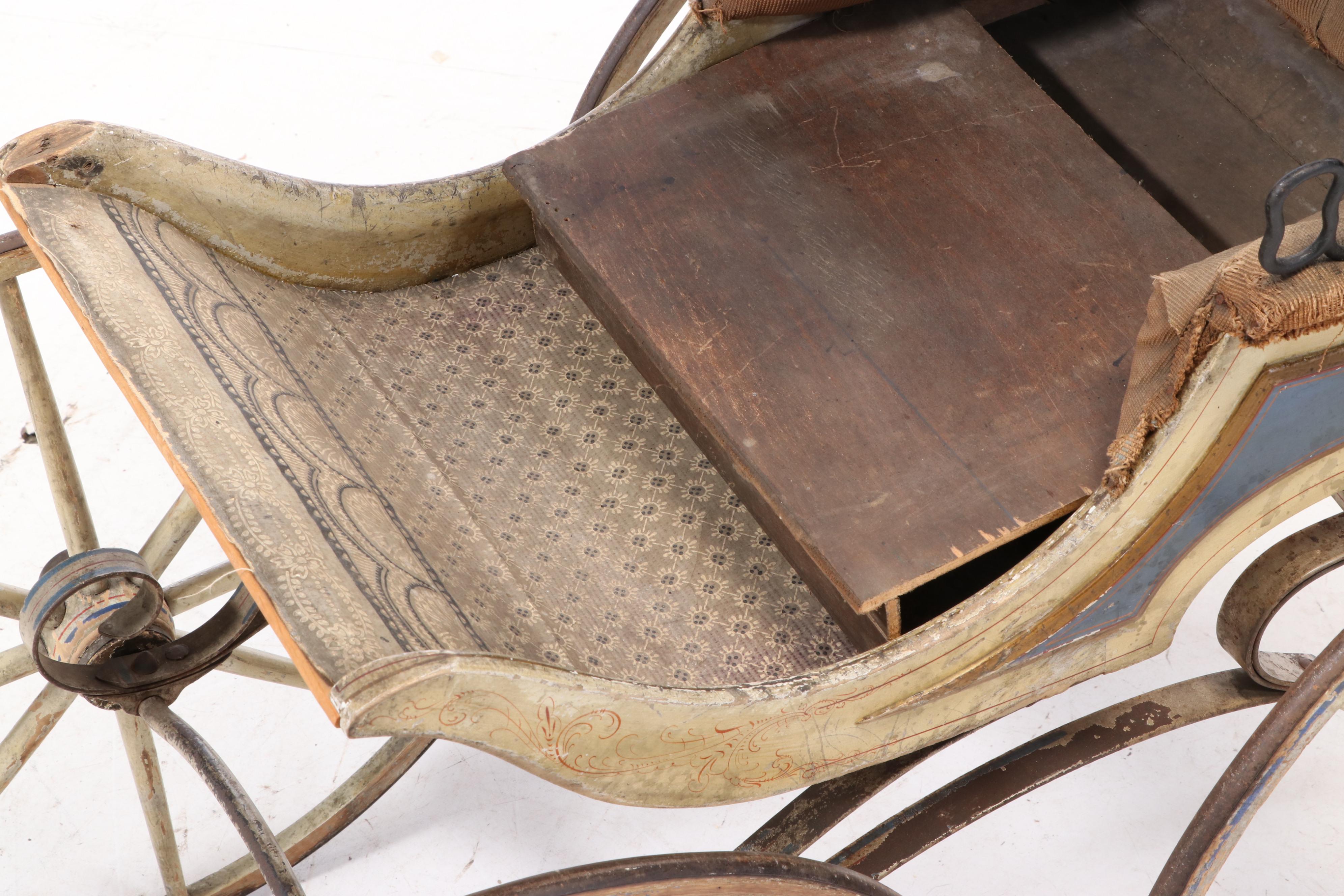 Victorian Painted Baby Stroller, Late 19th Century