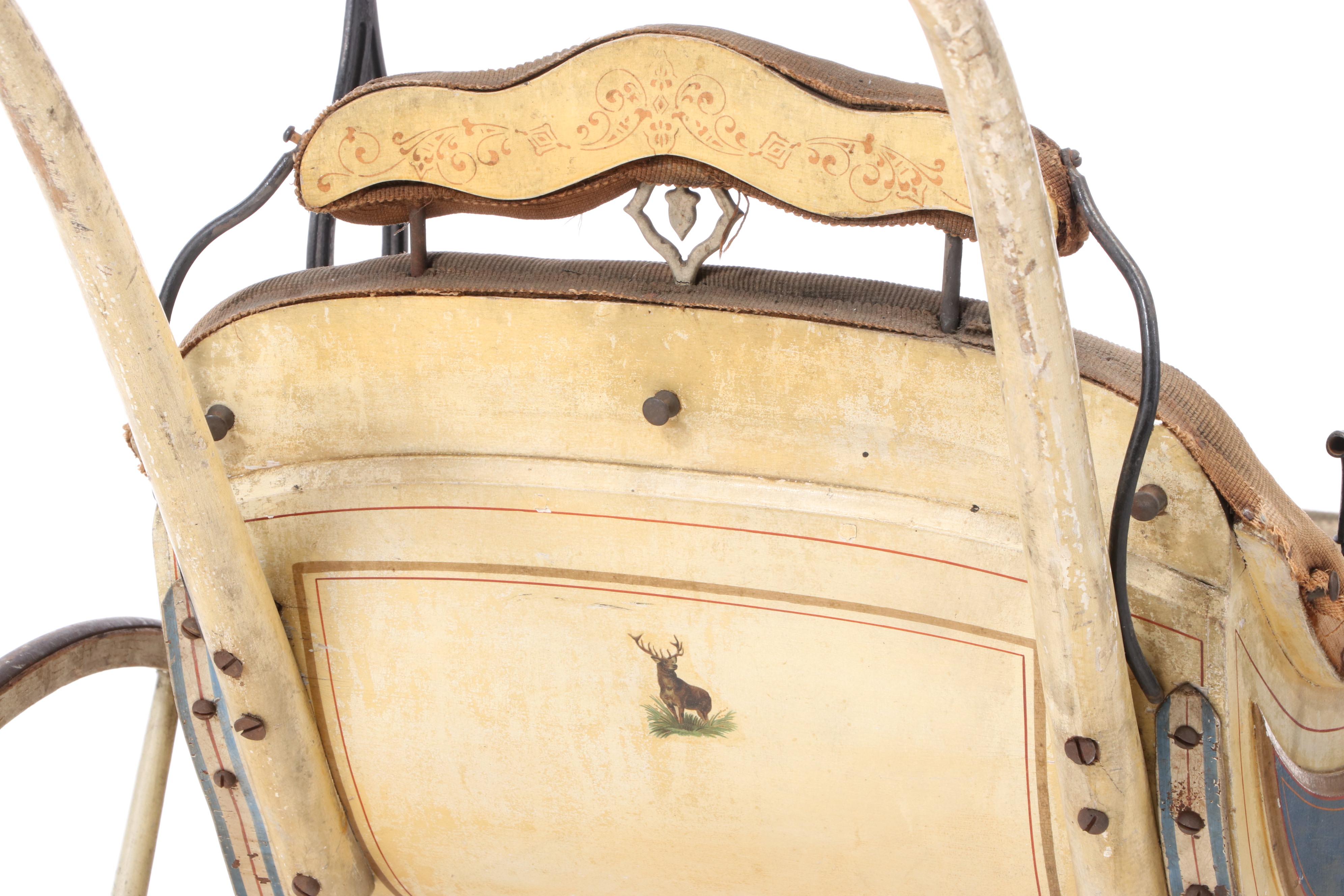 Victorian Painted Baby Stroller, Late 19th Century