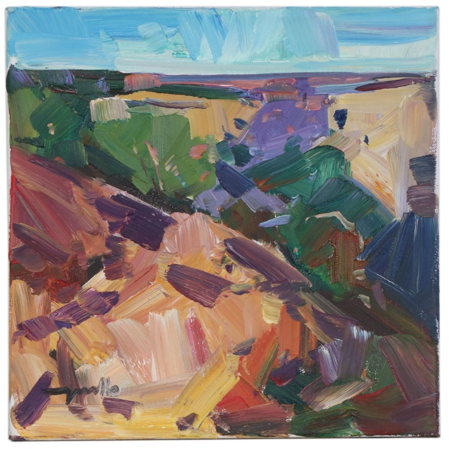 Jose Trujillo Oil Painting "Mountainside Light"