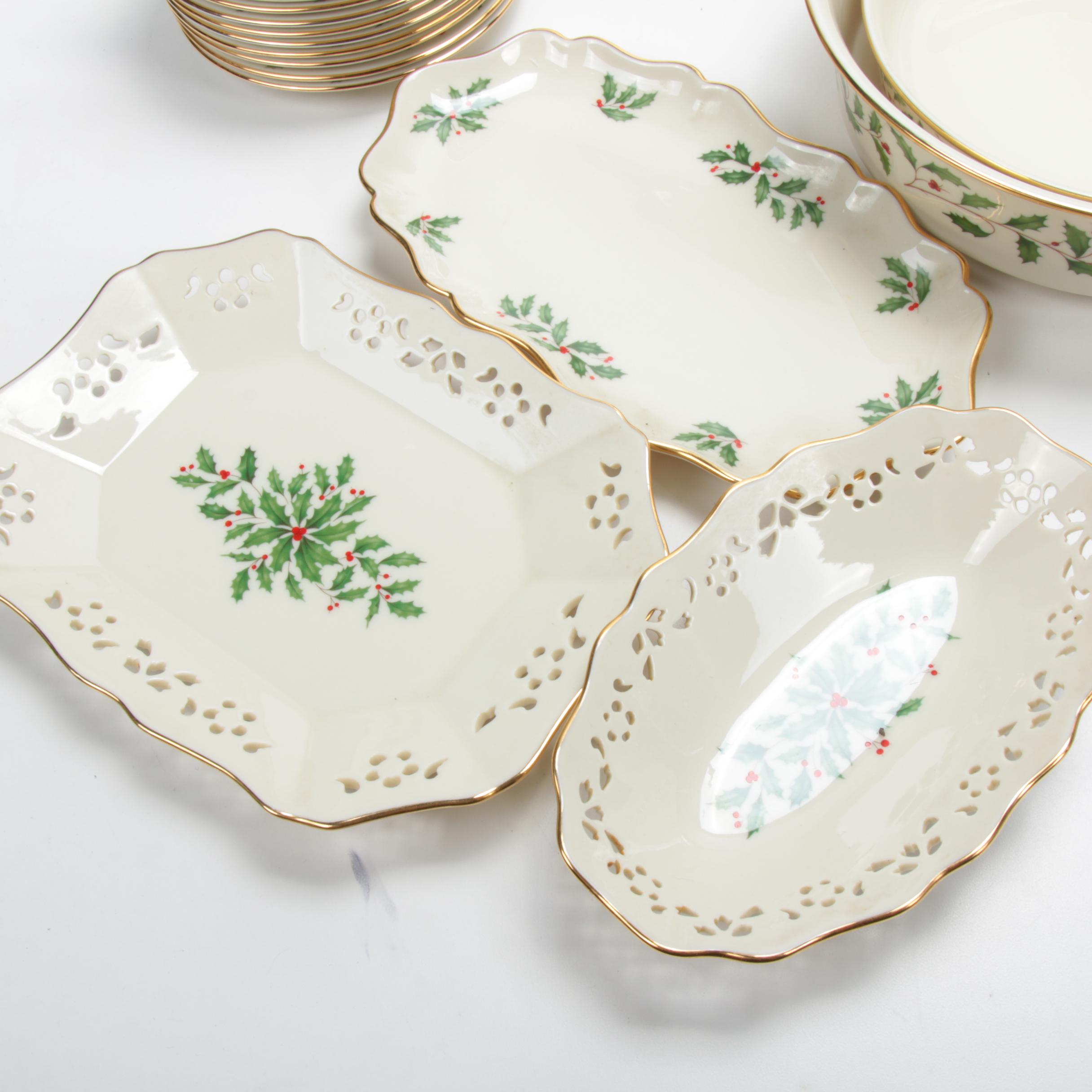 Lenox "Holiday" Bone China Dinnerware and Serving Accessories
