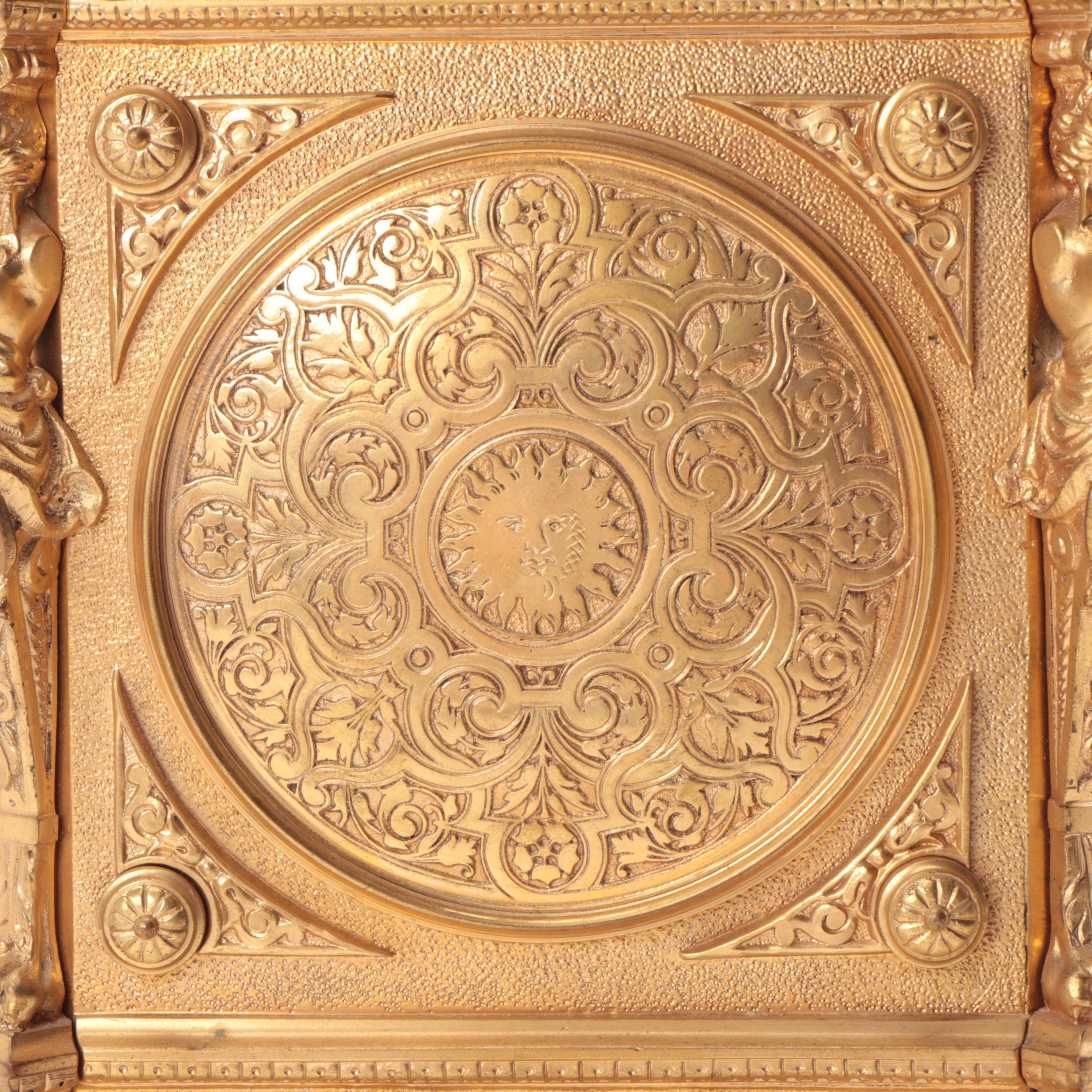 Lenzkirch Baroque Revival Gilt Bronze Mantel Clock, circa 1879