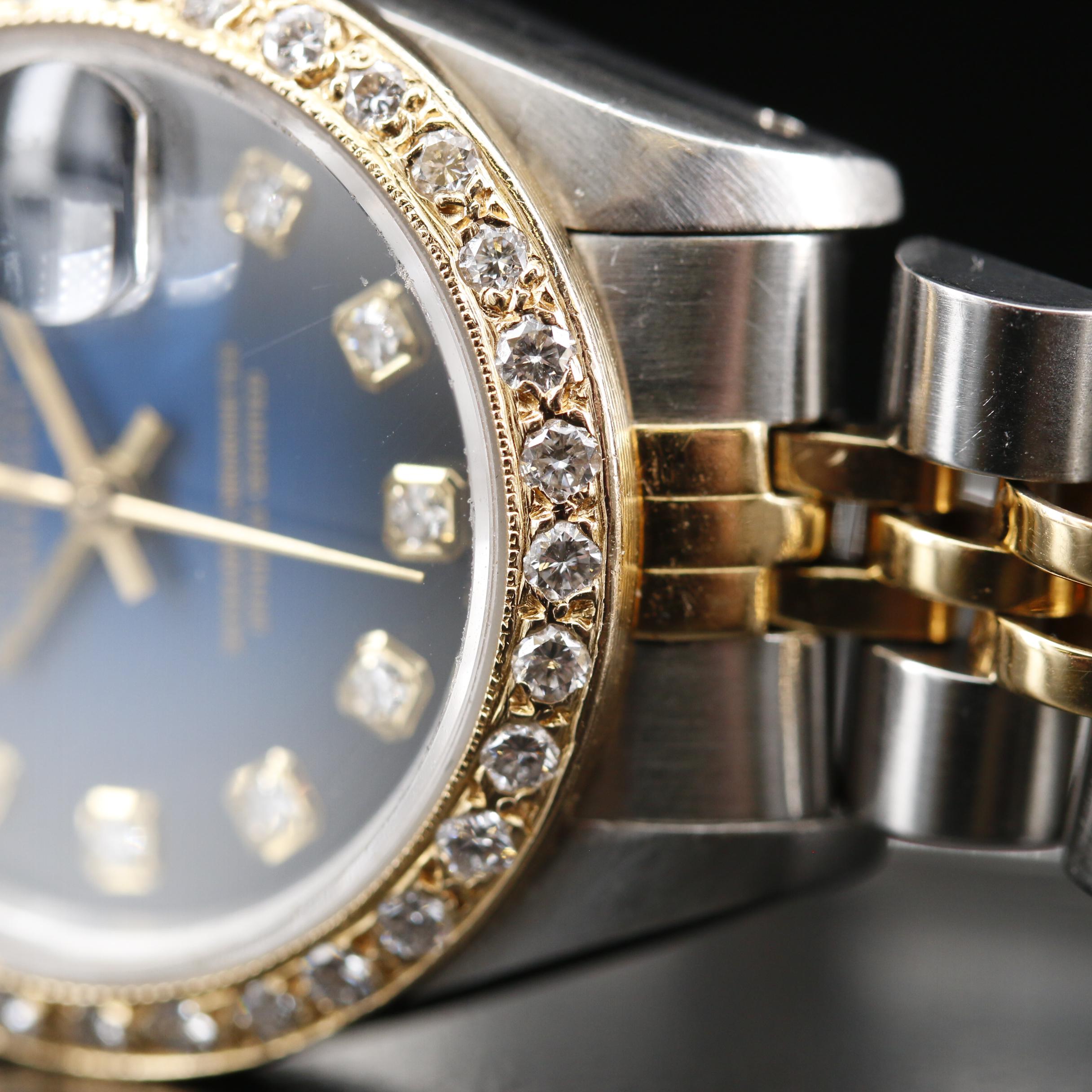 Rolex Datejust Diamonds 18K Gold and Stainless Steel Automatic Watch, 1989
