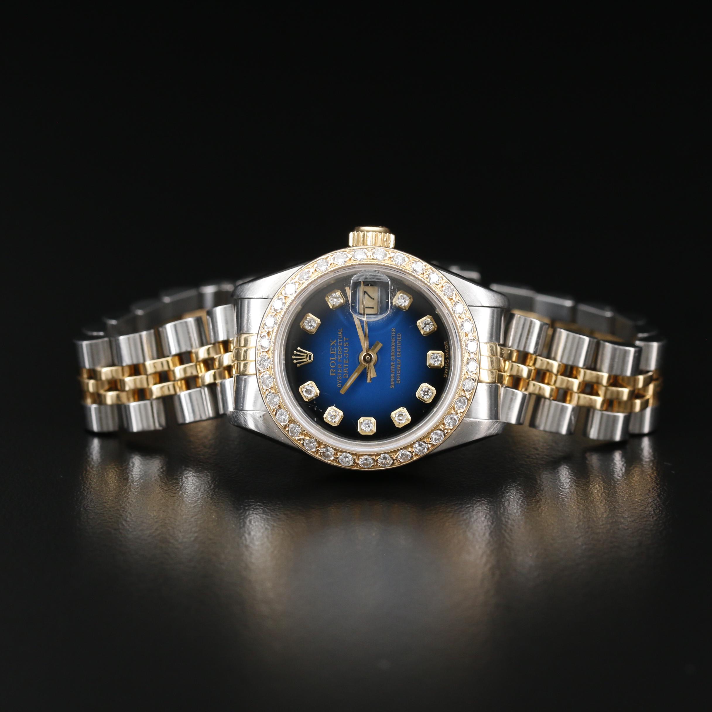 Rolex Datejust Diamonds 18K Gold and Stainless Steel Automatic Watch, 1989