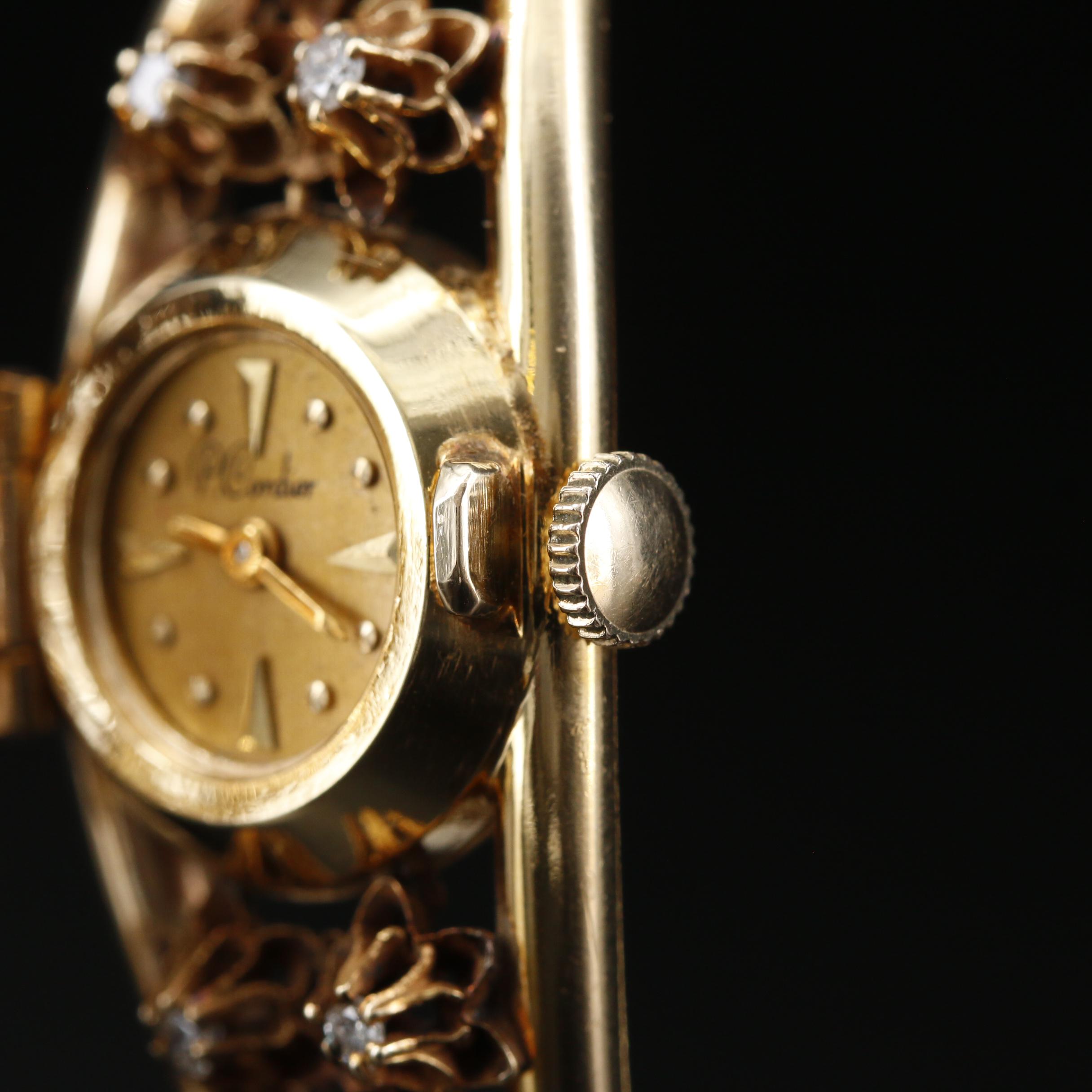 Vintage Joseph Boillant & Fils 14K Gold and Diamonds Hidden Dial Watch