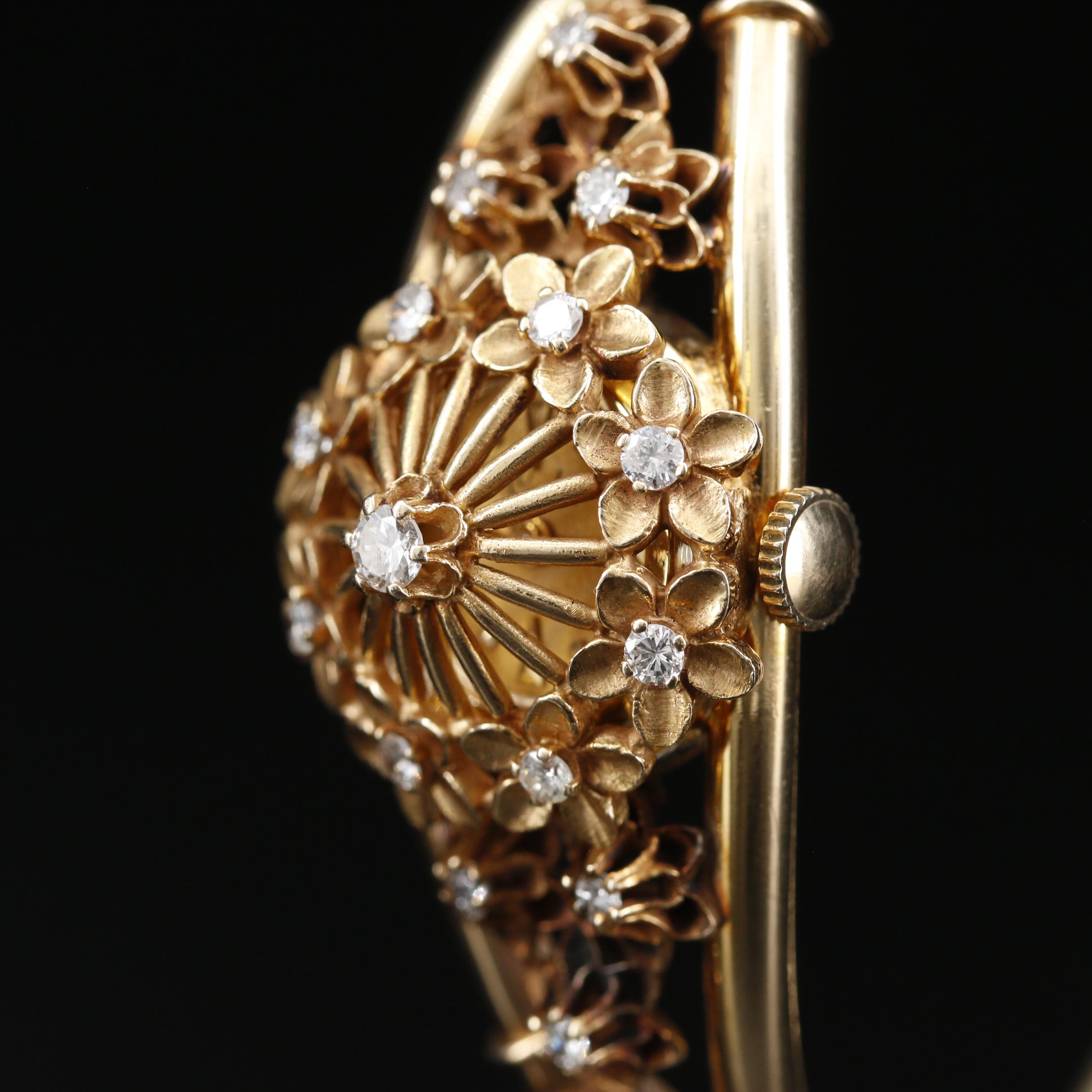 Vintage Joseph Boillant & Fils 14K Gold and Diamonds Hidden Dial Watch