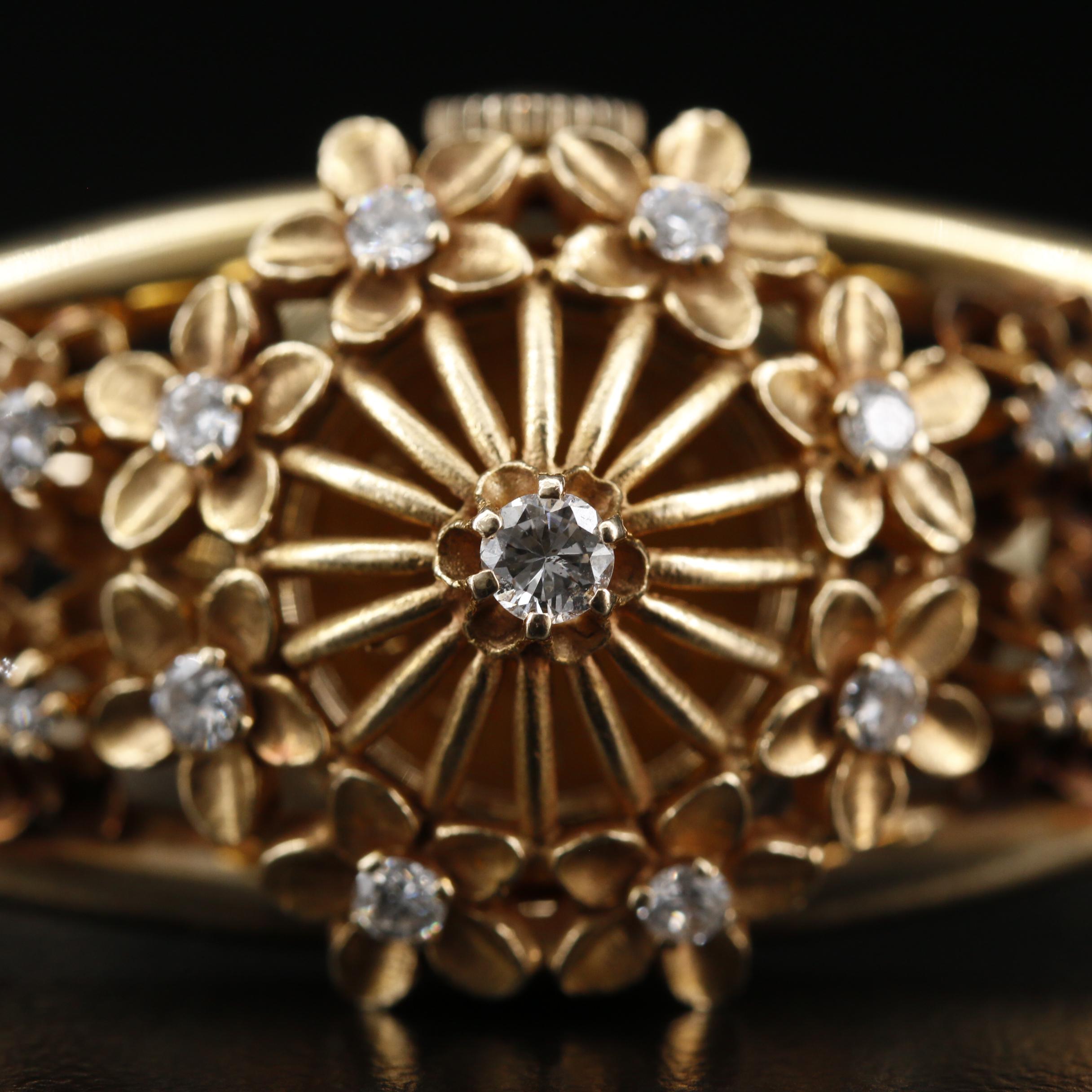 Vintage Joseph Boillant & Fils 14K Gold and Diamonds Hidden Dial Watch