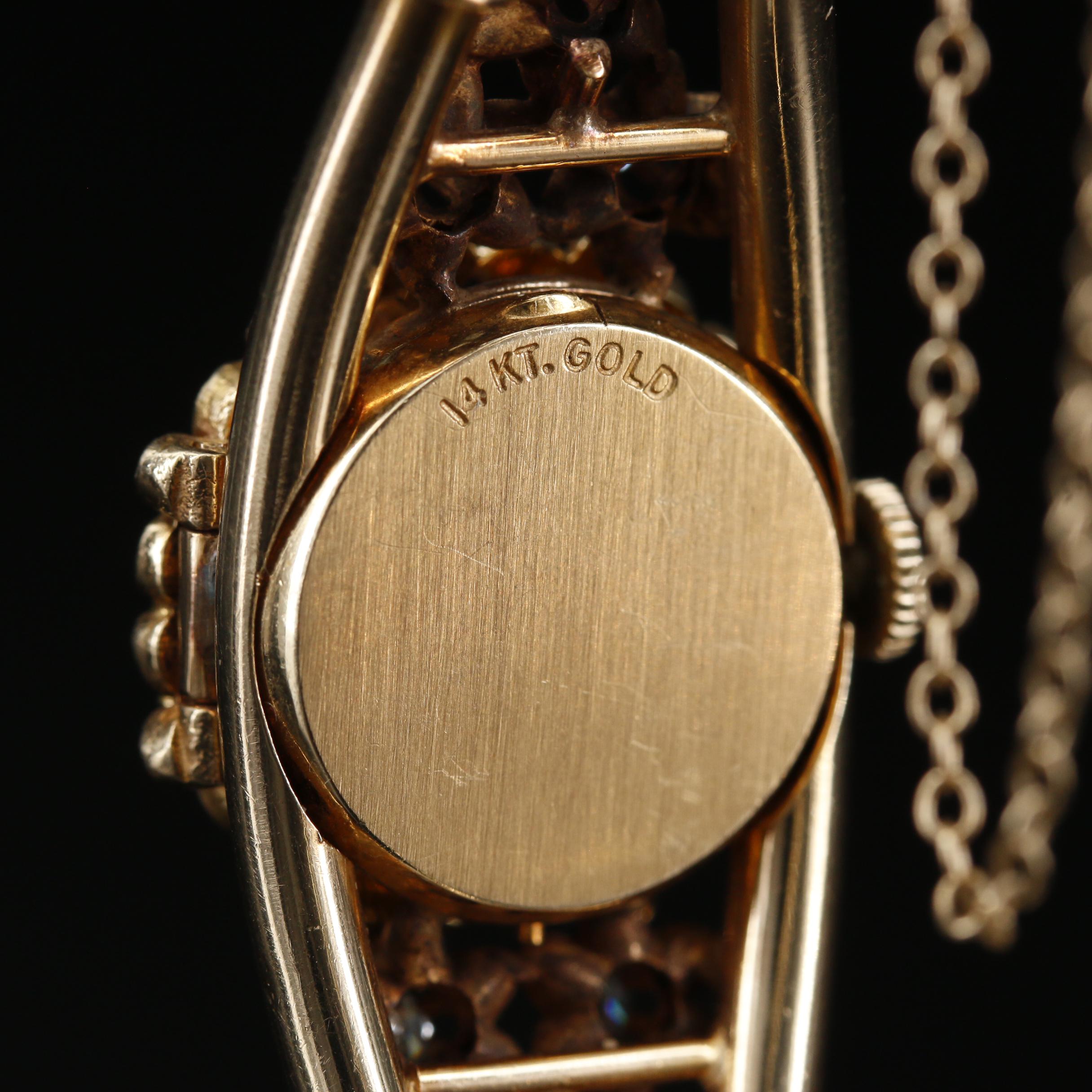 Vintage Joseph Boillant & Fils 14K Gold and Diamonds Hidden Dial Watch