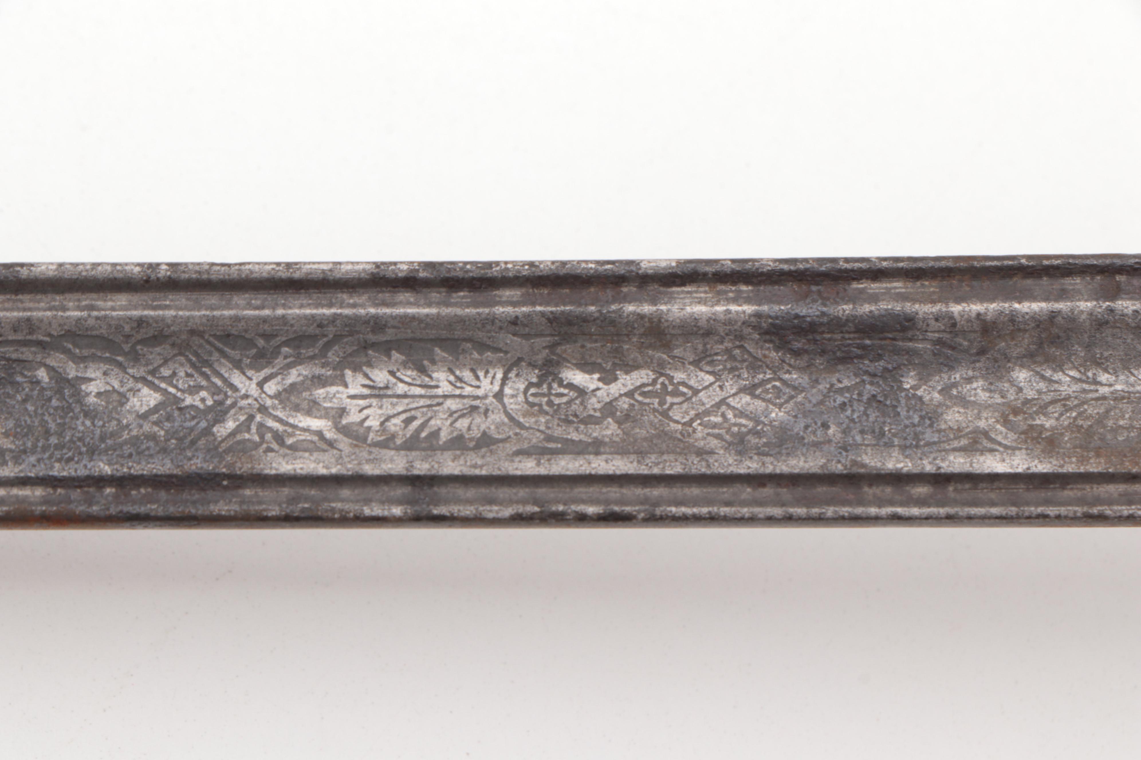 Spanish Military Officer's Sword with Leather Scabbard, Late 19th Century