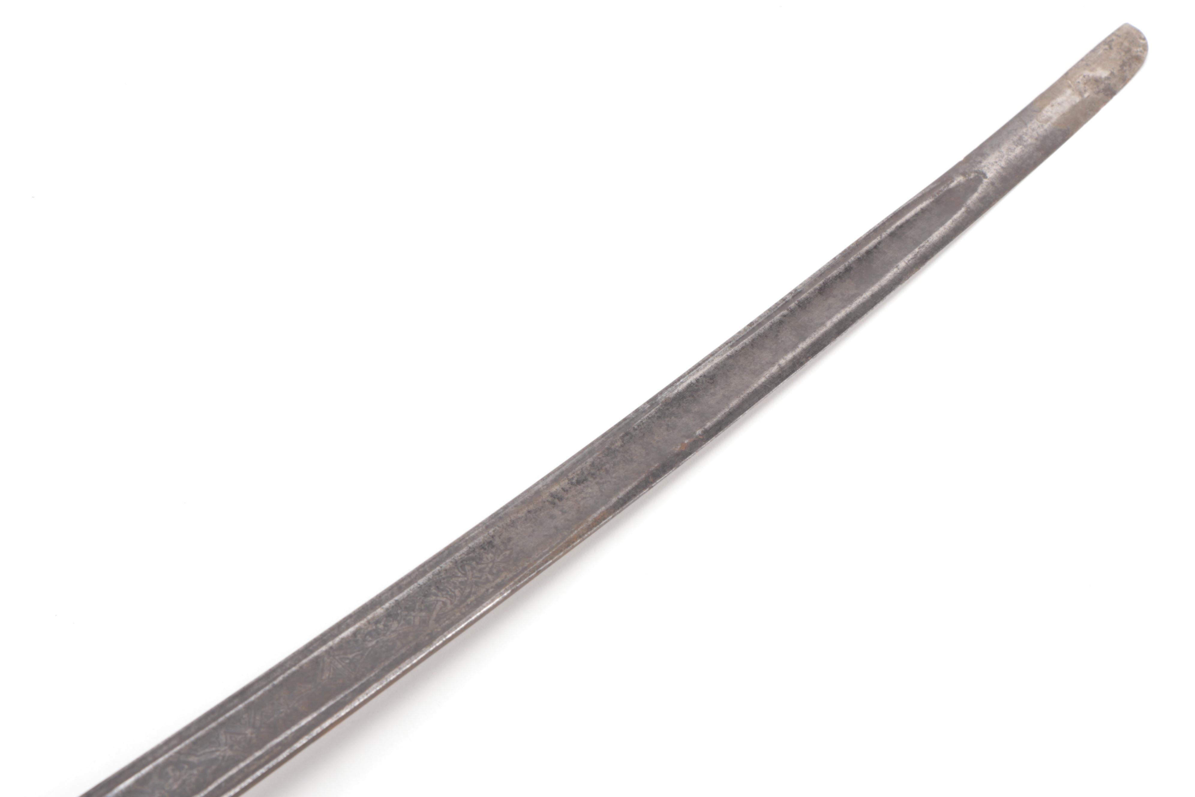 Spanish Military Officer's Sword with Leather Scabbard, Late 19th Century