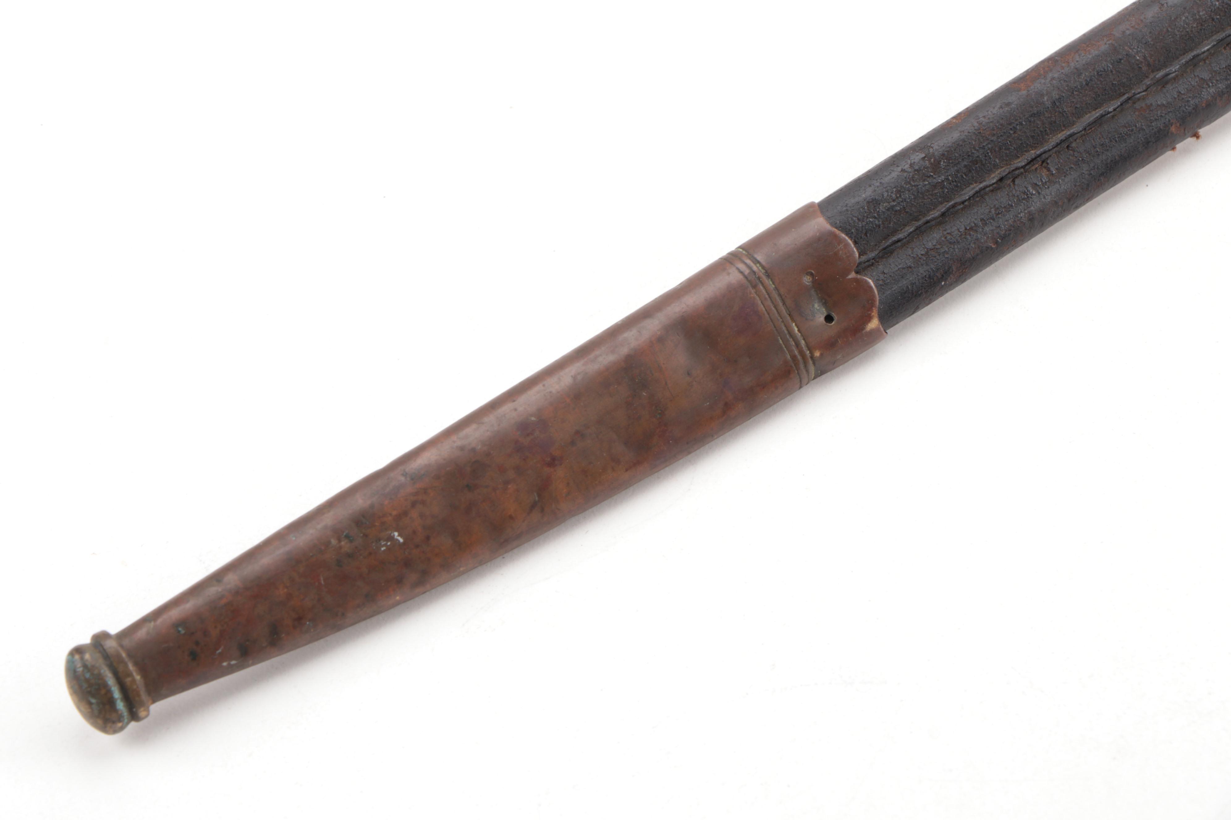 Spanish Military Officer's Sword with Leather Scabbard, Late 19th Century
