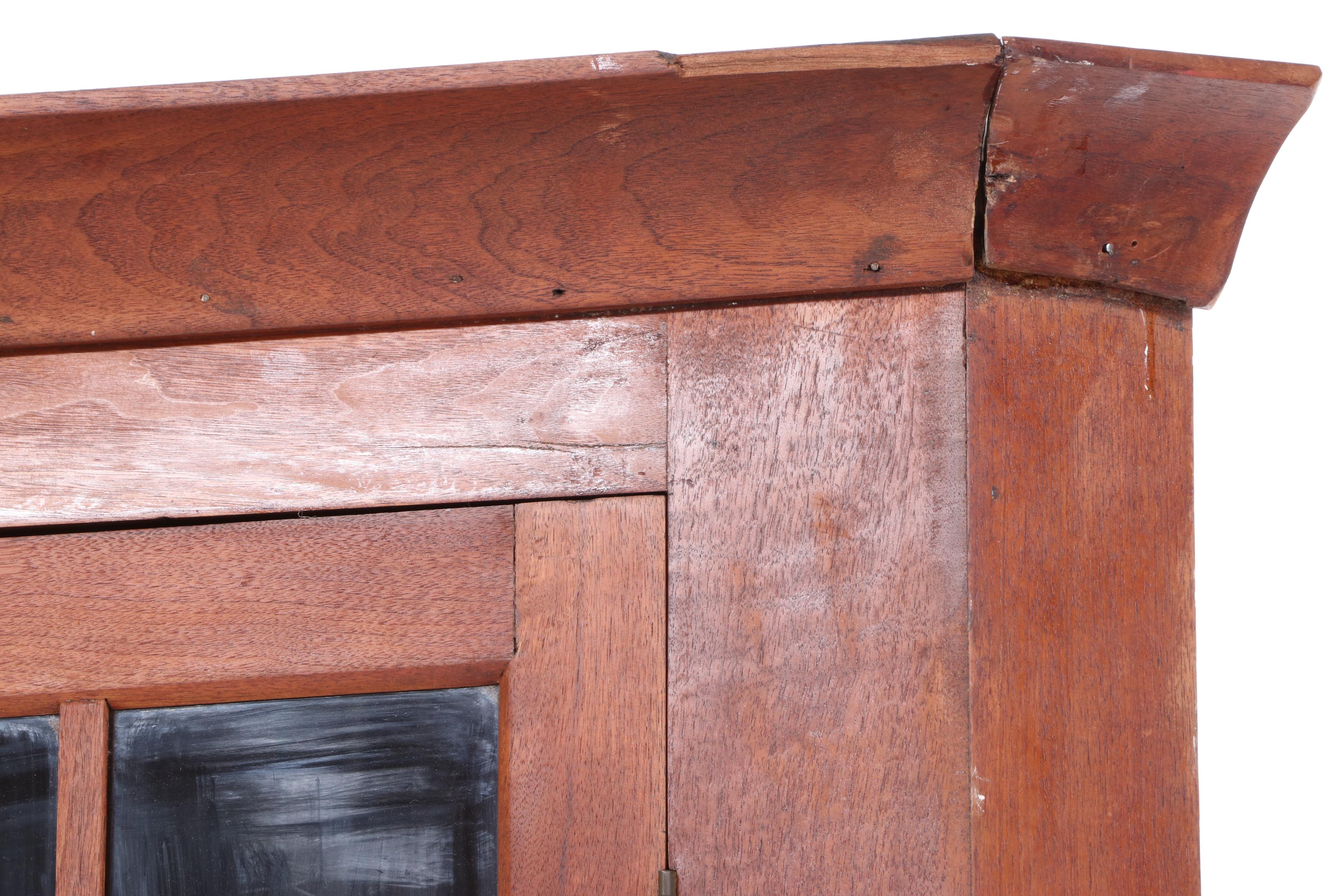 American Primitive Walnut Corner Cupboard, 19th Century