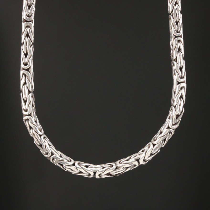 Sterling Silver Byzantine Chain Necklace