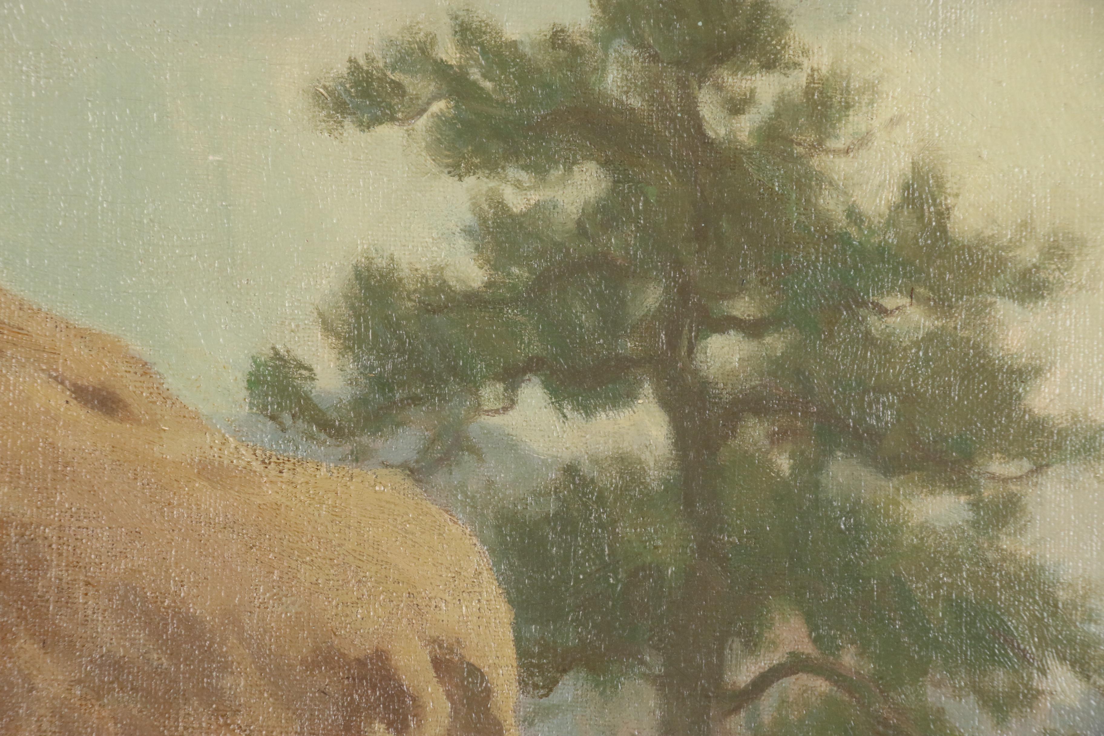 Charles Percy Austin Oil Painting of Western Mountain Landscape, 1912