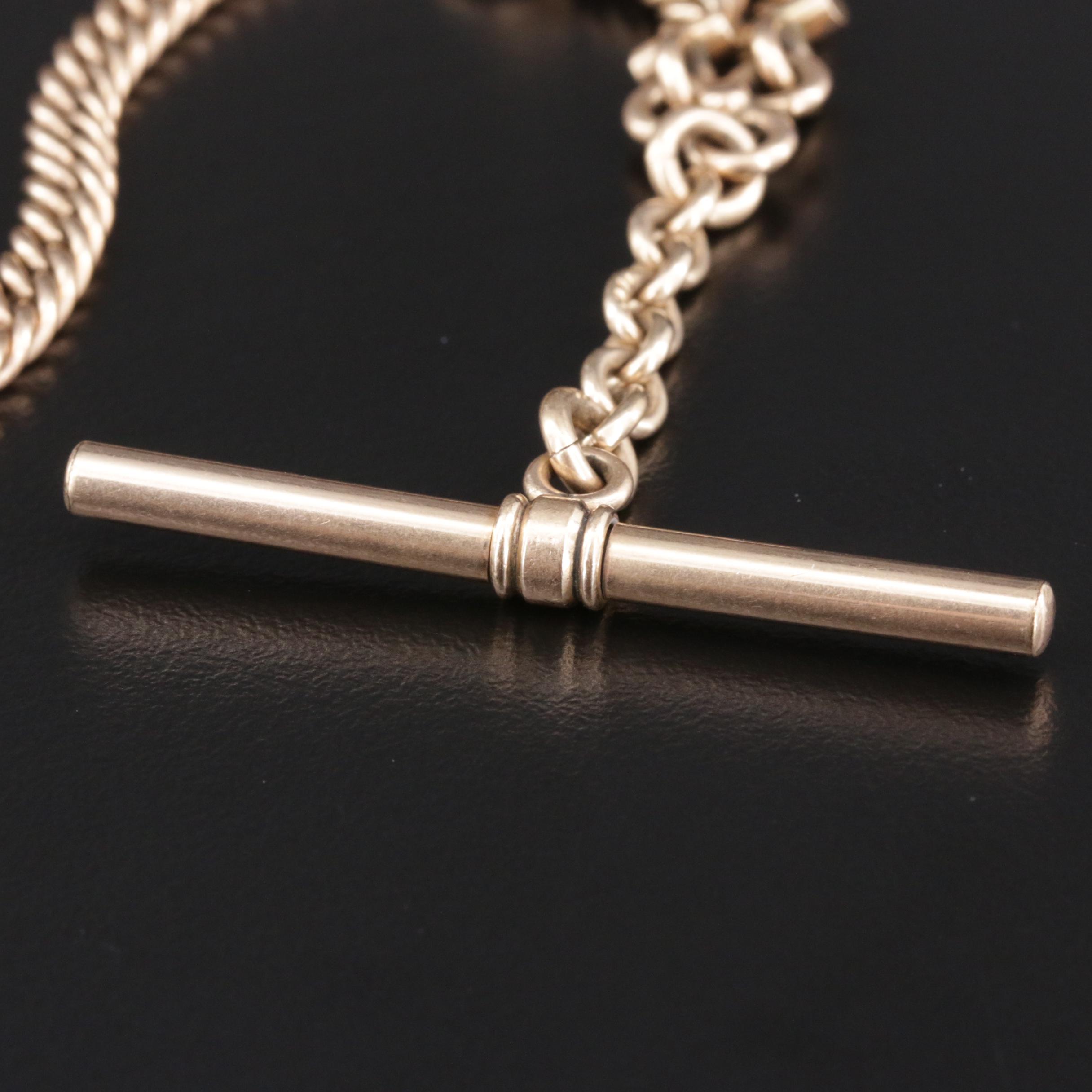 Vintage 10K Yellow Gold Watch Chain