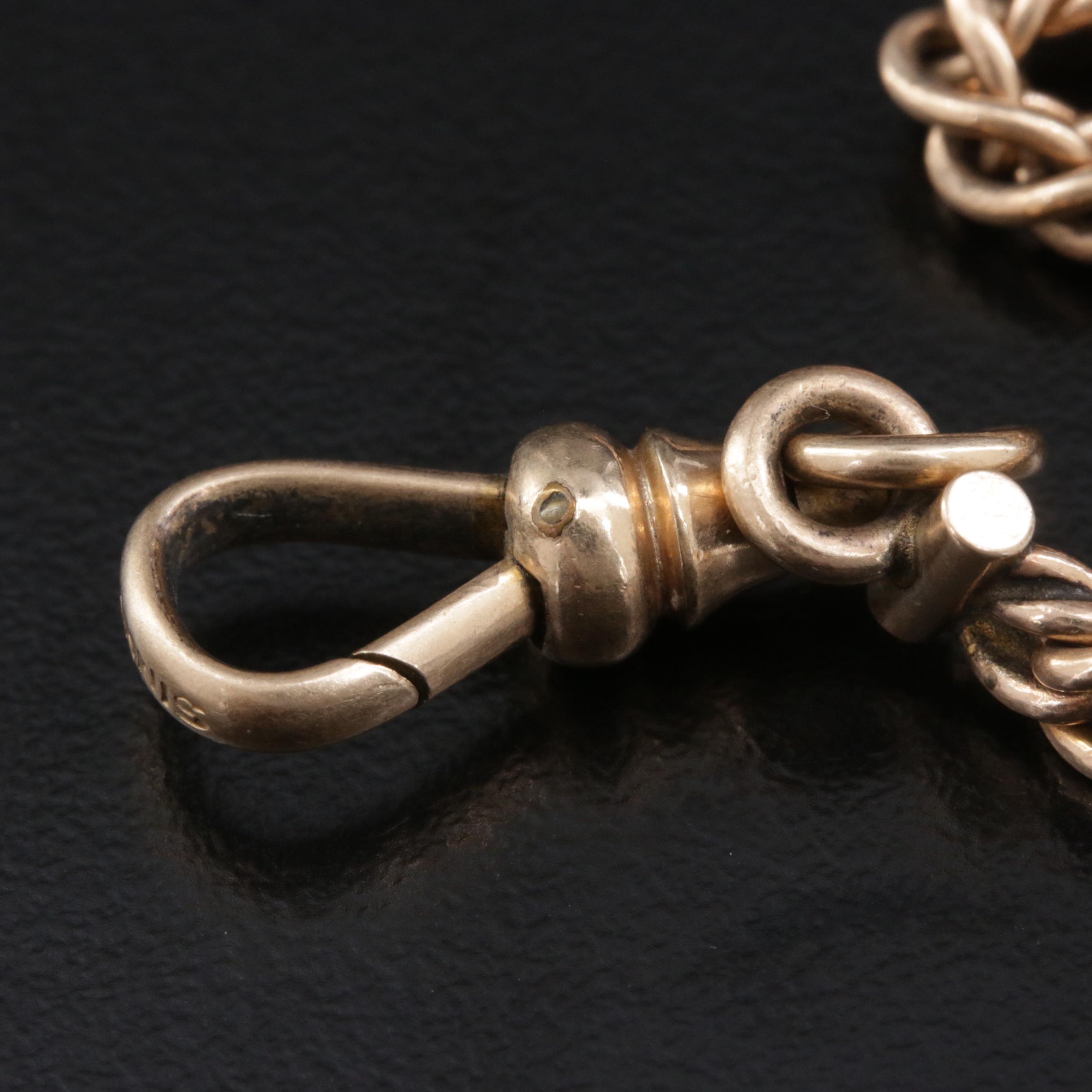 Vintage 10K Yellow Gold Watch Chain