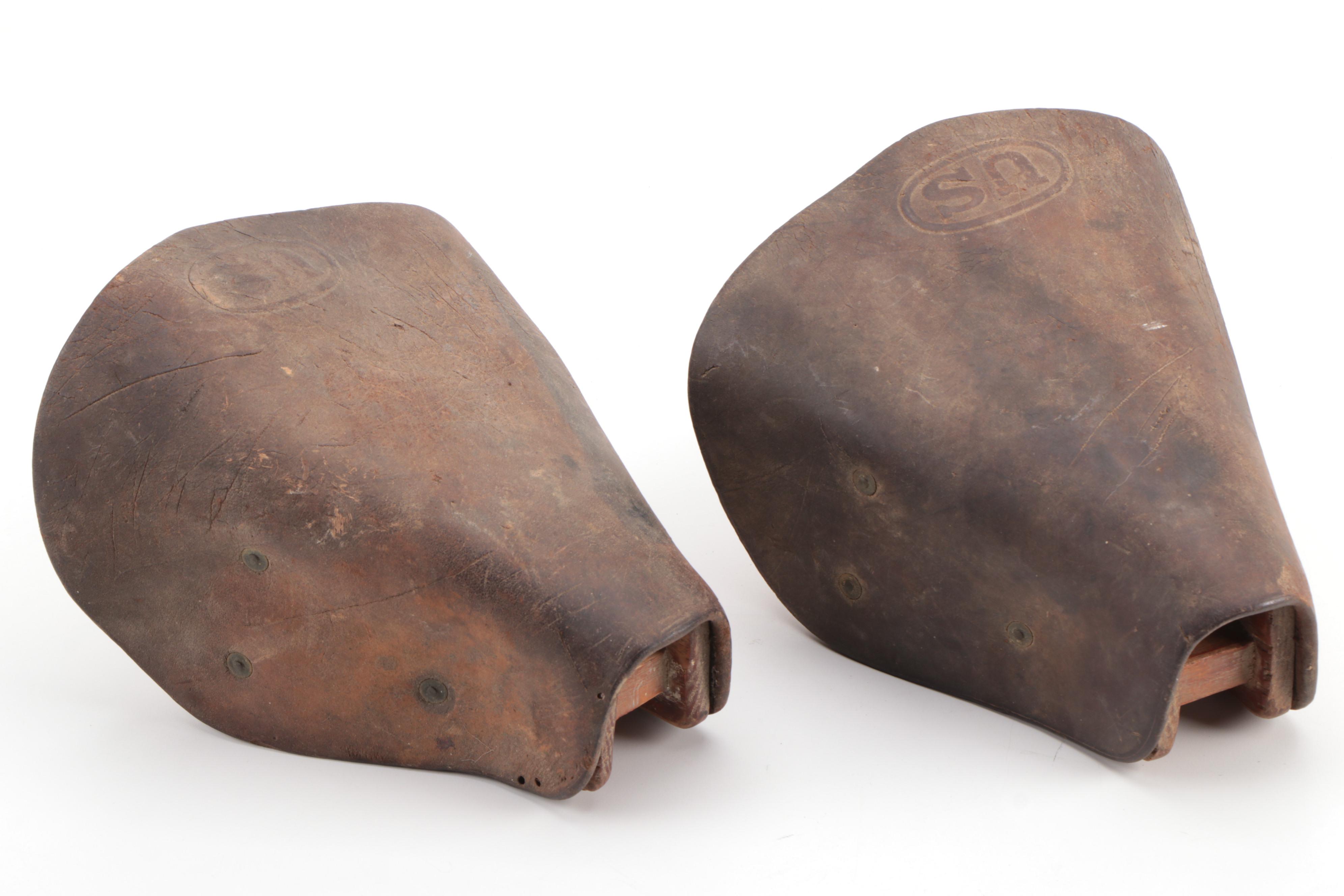 Civil War Era United States Cavalry Leather and Wood Stirrups