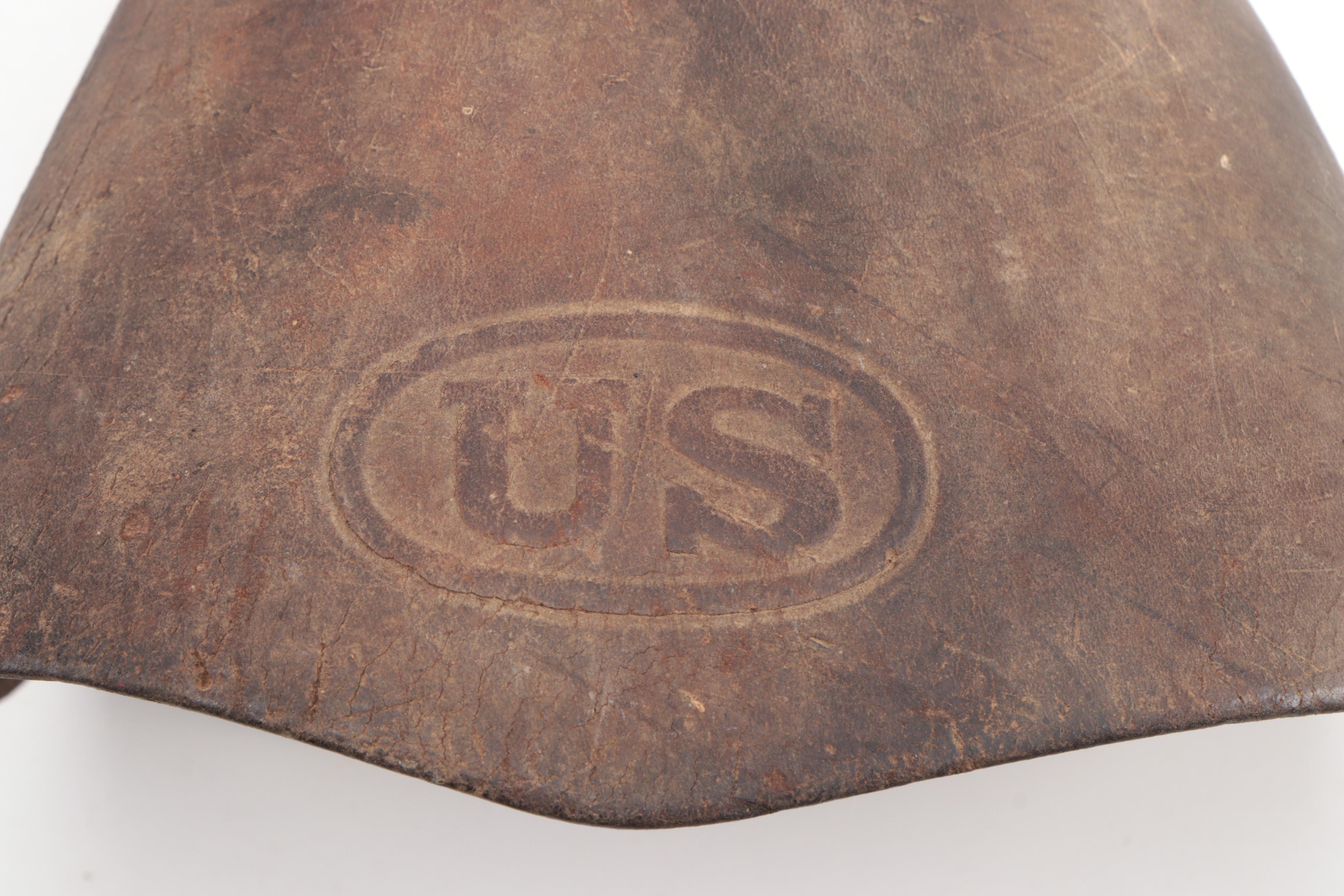 Civil War Era United States Cavalry Leather and Wood Stirrups