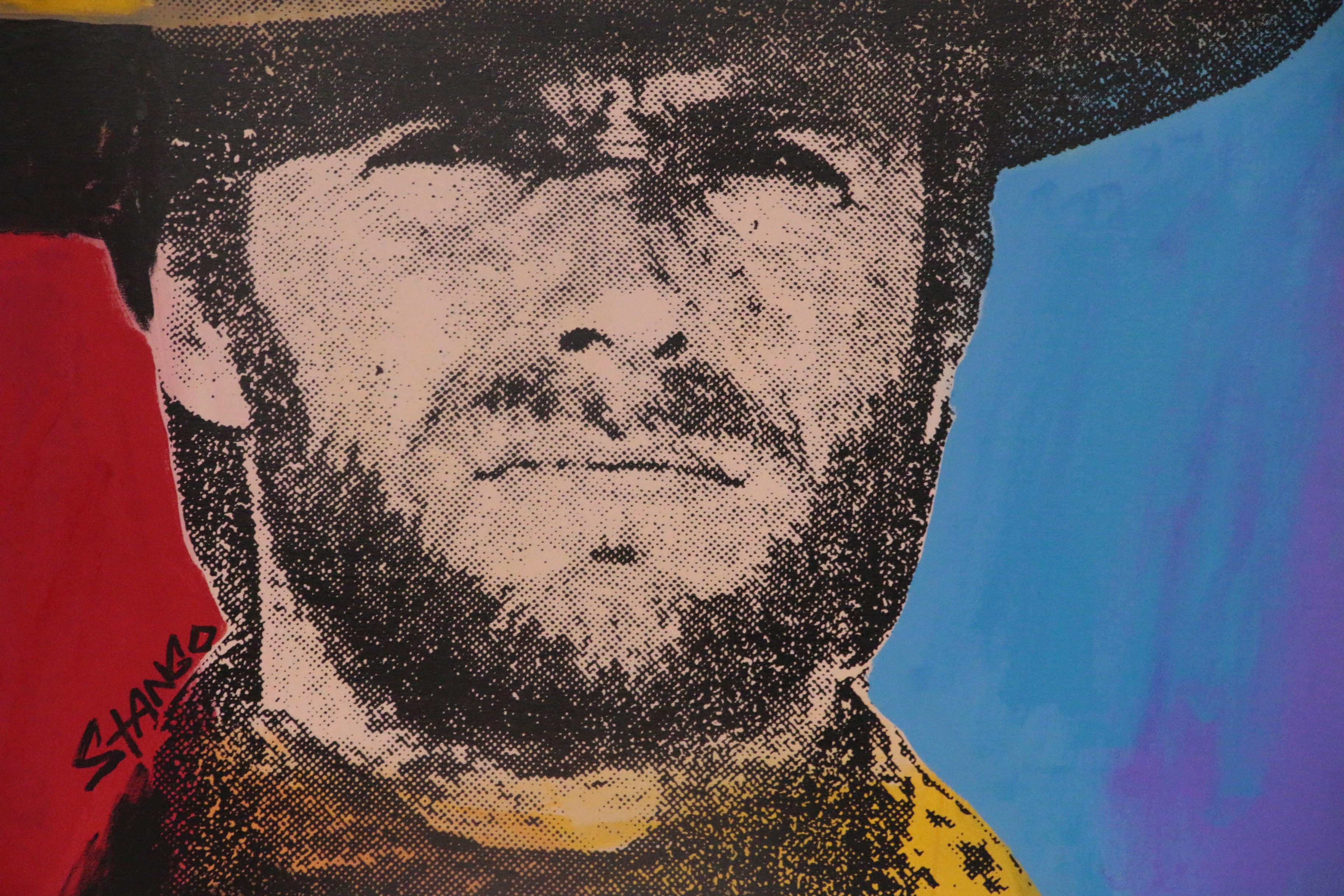 John Stango Pop Art Mixed Media Painting of Clint Eastwood