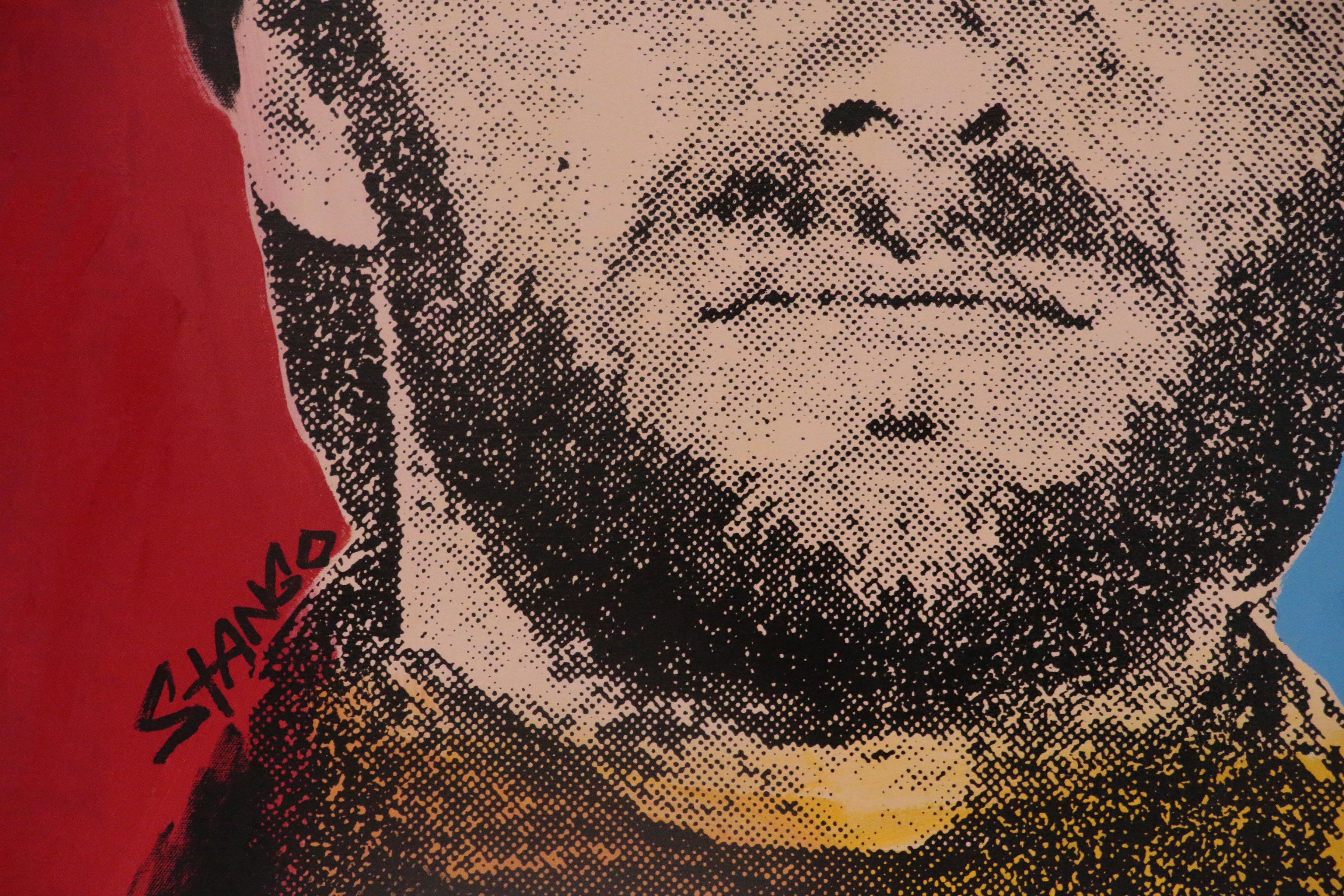 John Stango Pop Art Mixed Media Painting of Clint Eastwood