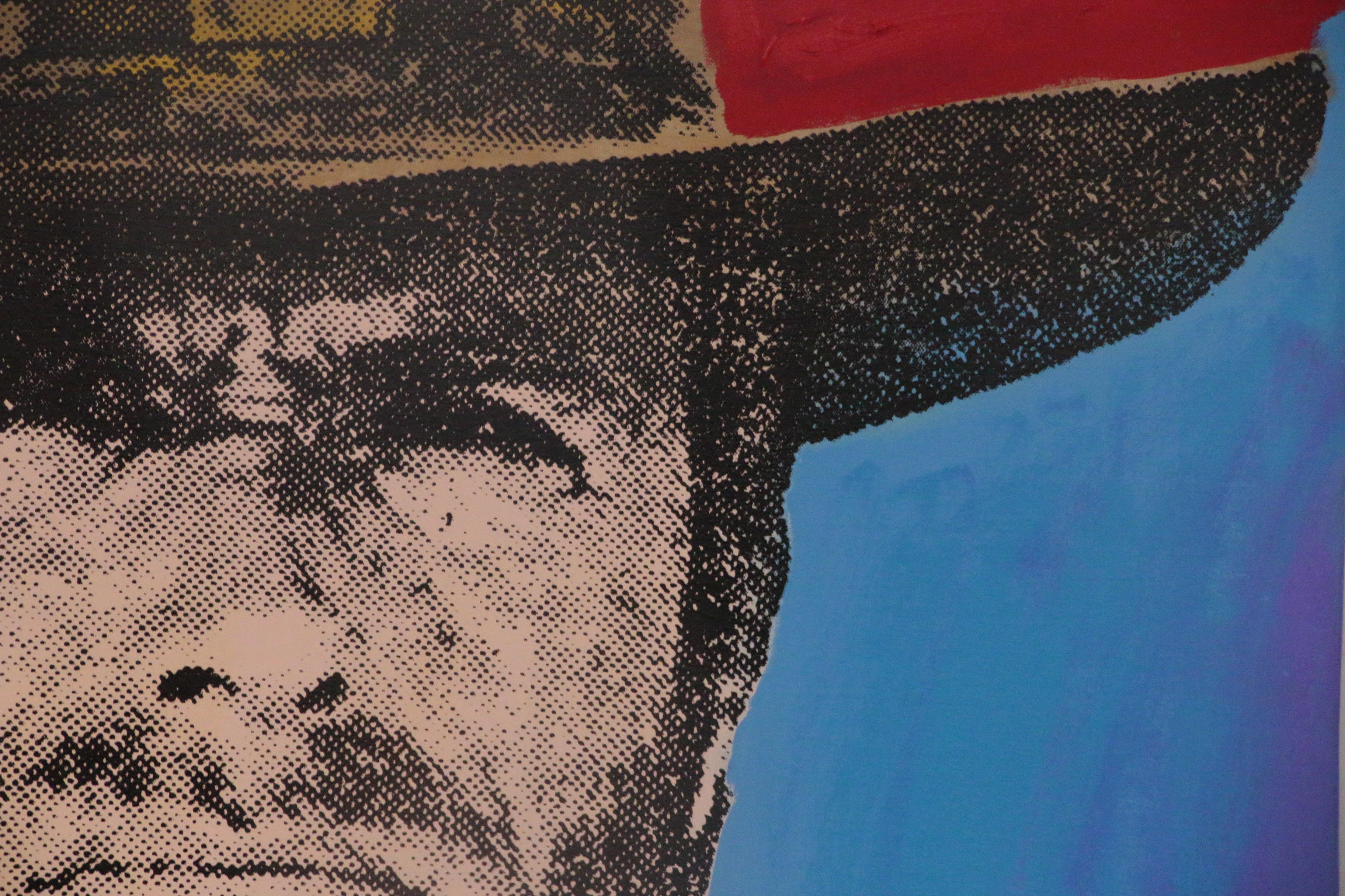 John Stango Pop Art Mixed Media Painting of Clint Eastwood
