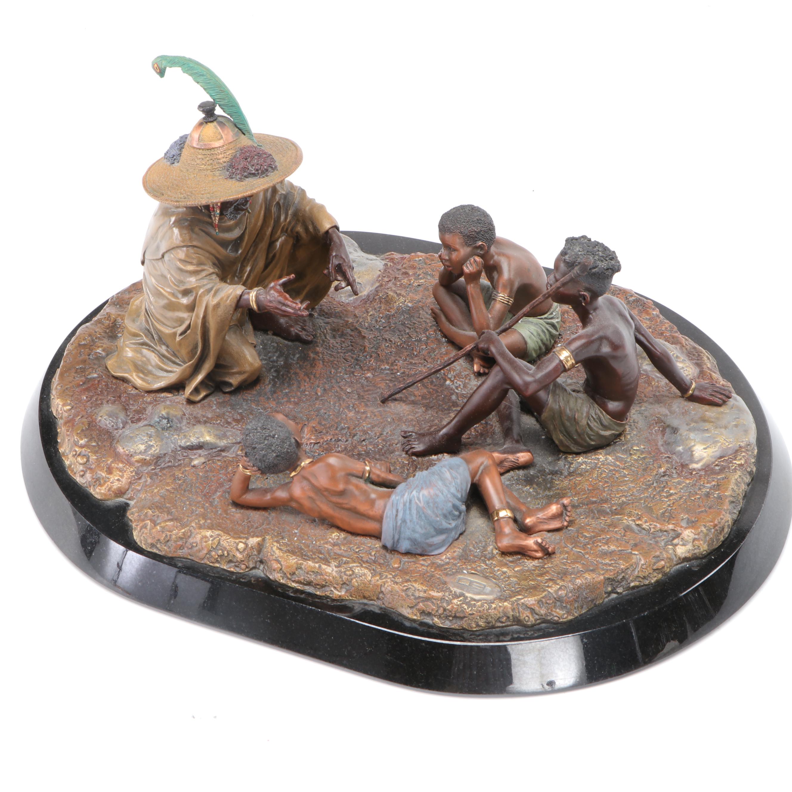 Legends "The Storyteller" Bronze Sculpture Designed by Thomas Blackshear