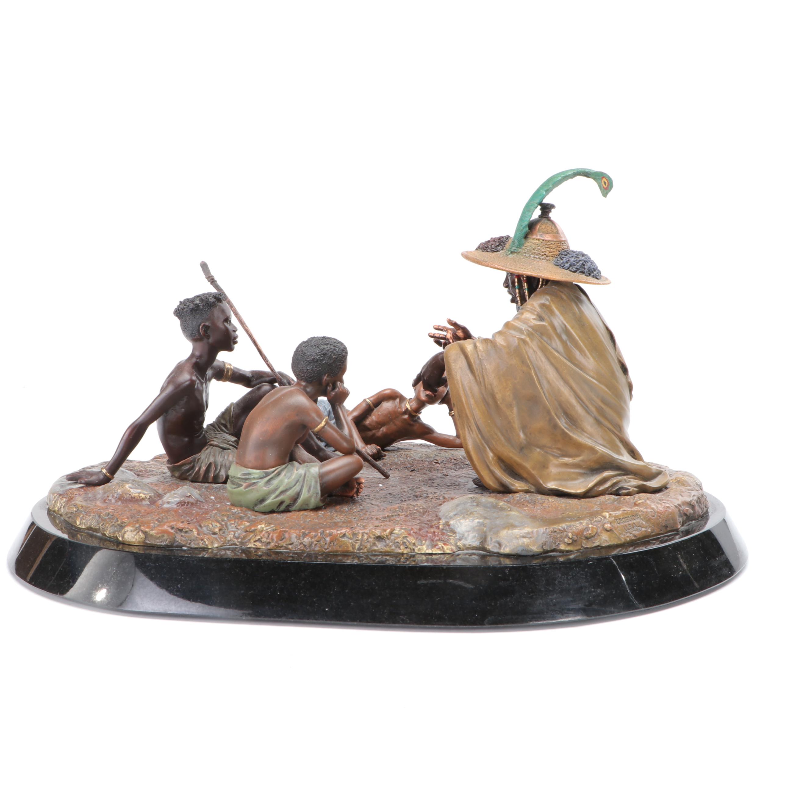 Legends "The Storyteller" Bronze Sculpture Designed by Thomas Blackshear