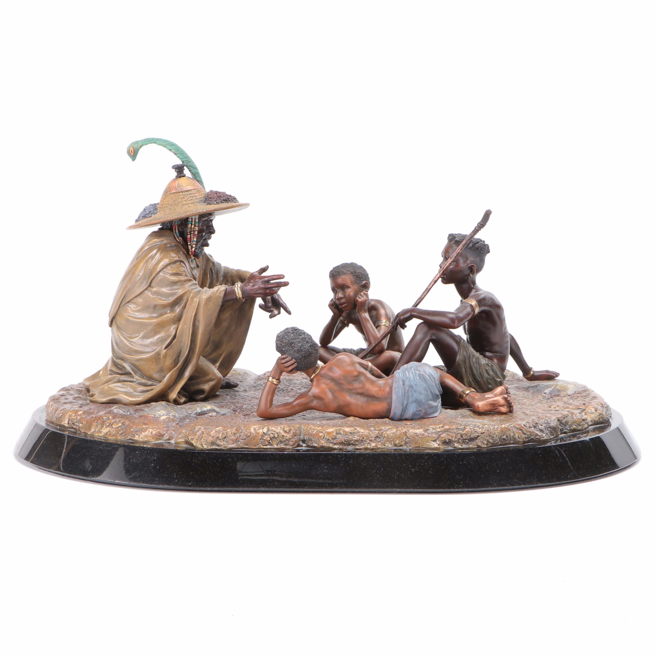 Legends "The Storyteller" Bronze Sculpture Designed by Thomas Blackshear