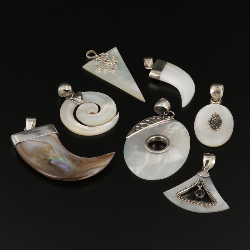 Sterling Silver Pendants Featuring Mother of Pearl