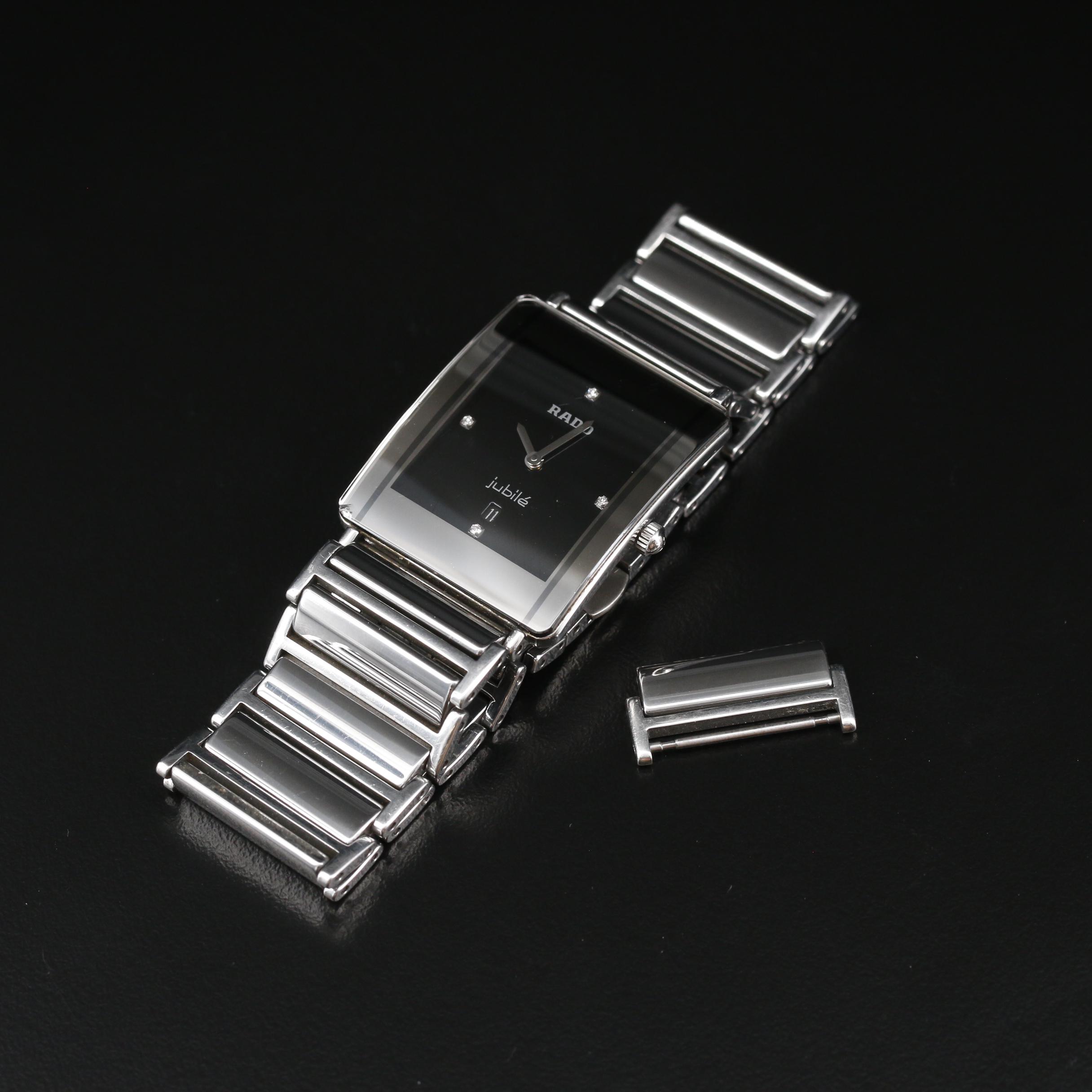 Rado Diastar Jubile Diamond Dial Ceramic and Stainless Steel Quartz Watch