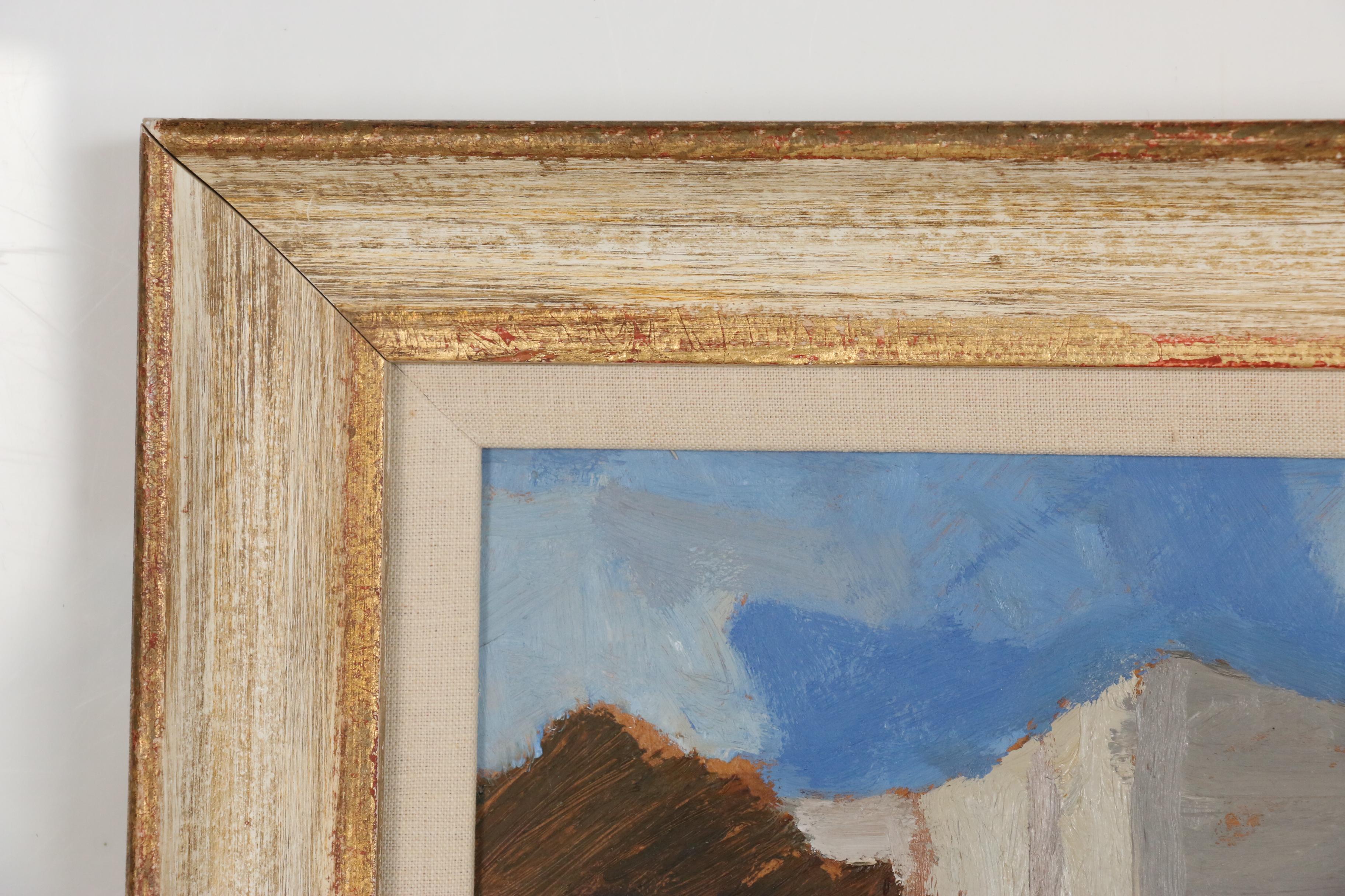 Ferdinando Ambrosino Oil Painting of Abstract Street Scene with Carousel